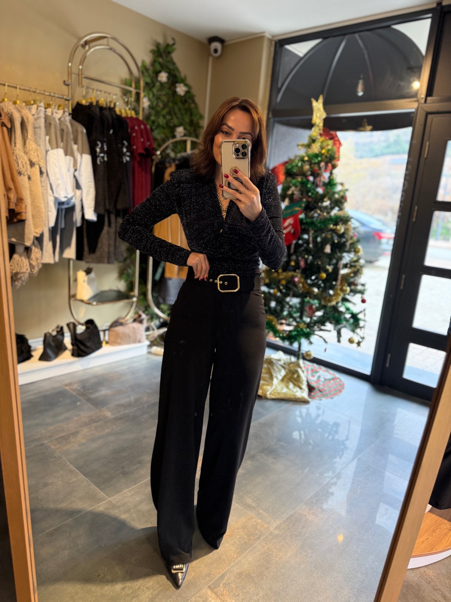 Moremos Siyah Kemerli Pantolon