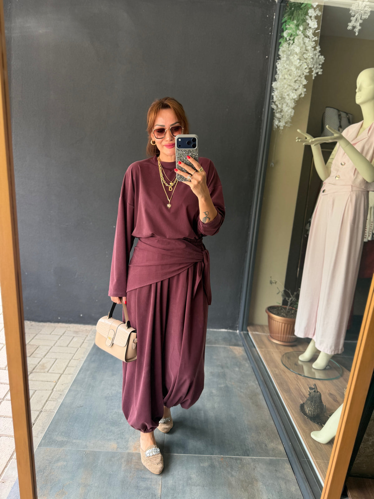 Prenses Bordo Pike Modal Takım