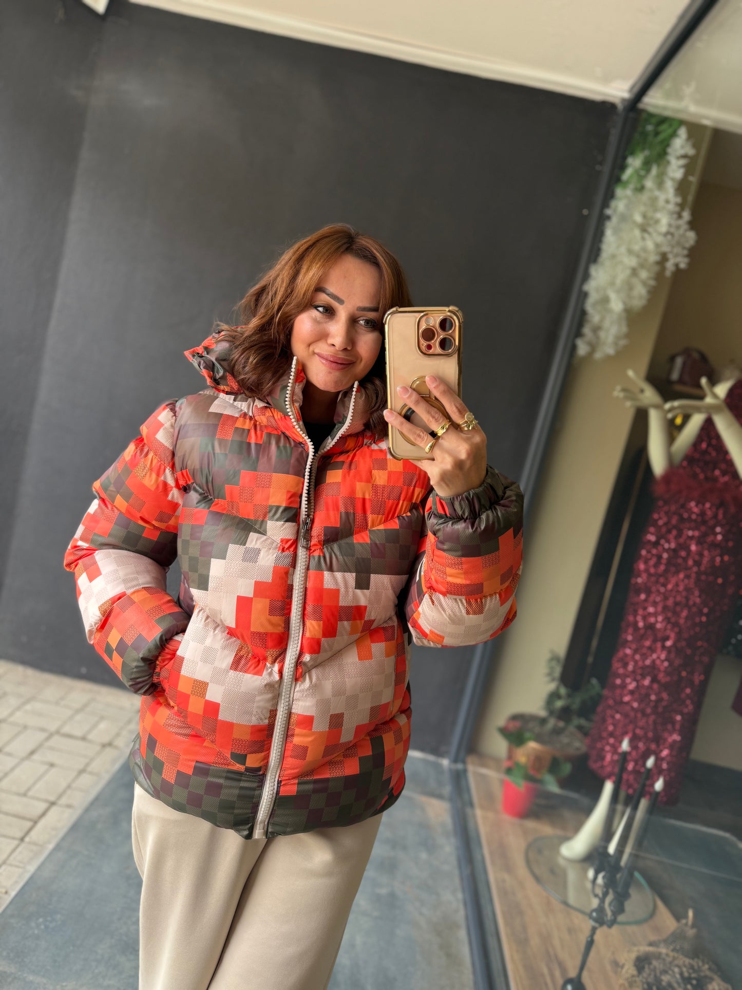 Ayny Turuncu Unisex Şişme Mont