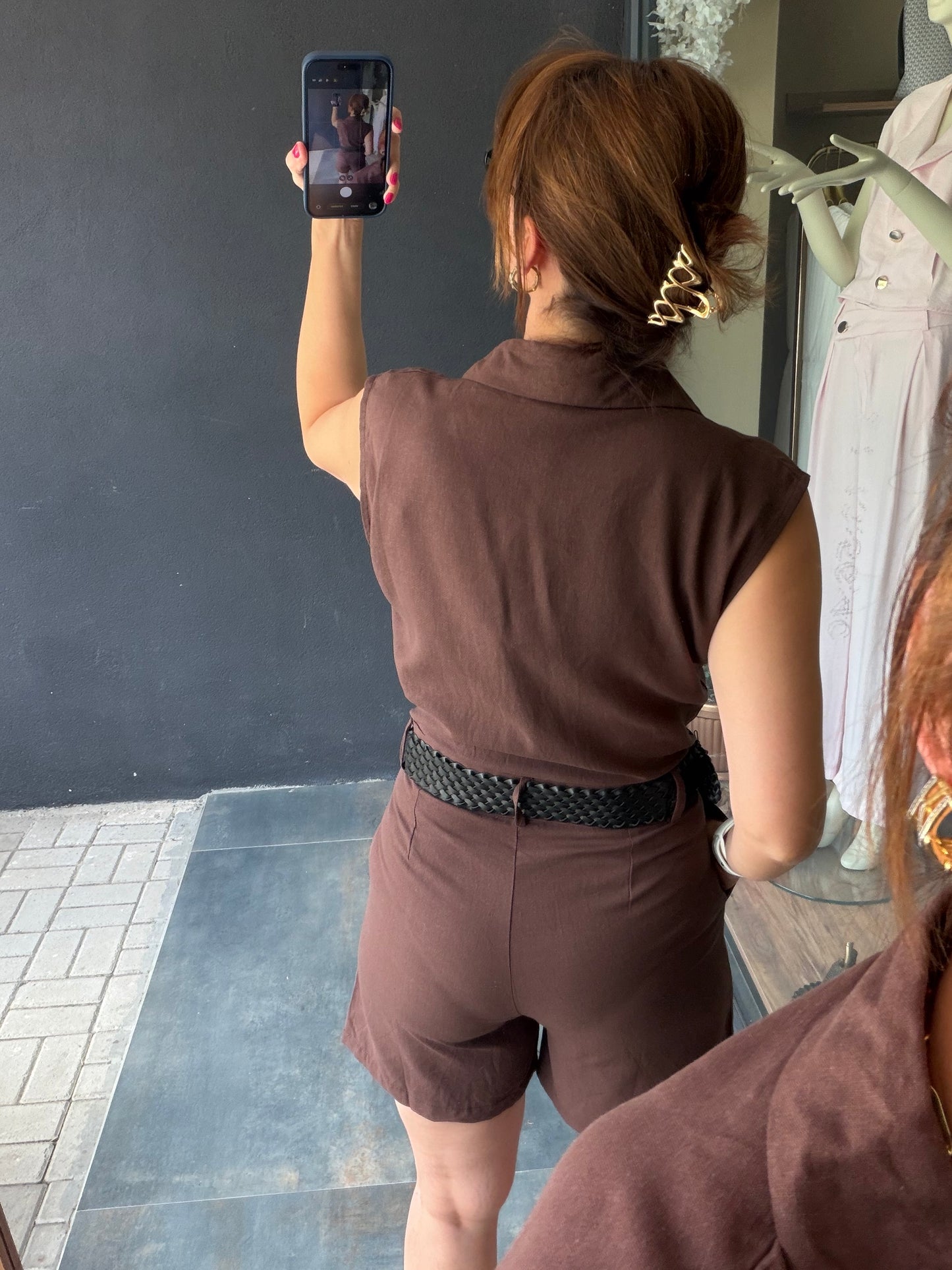 Kahve Keten Blush Tulum