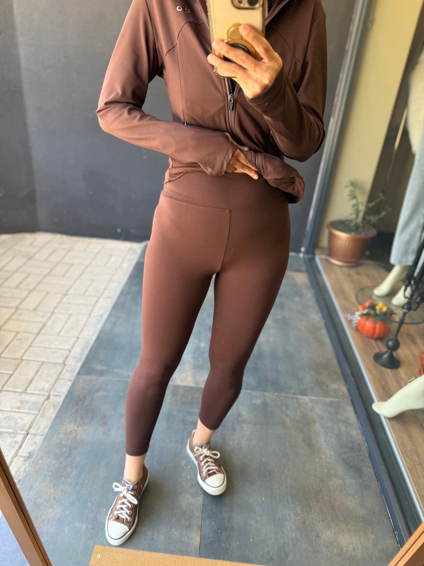 Elen Kahve Modal Tayt & Sweat Takım