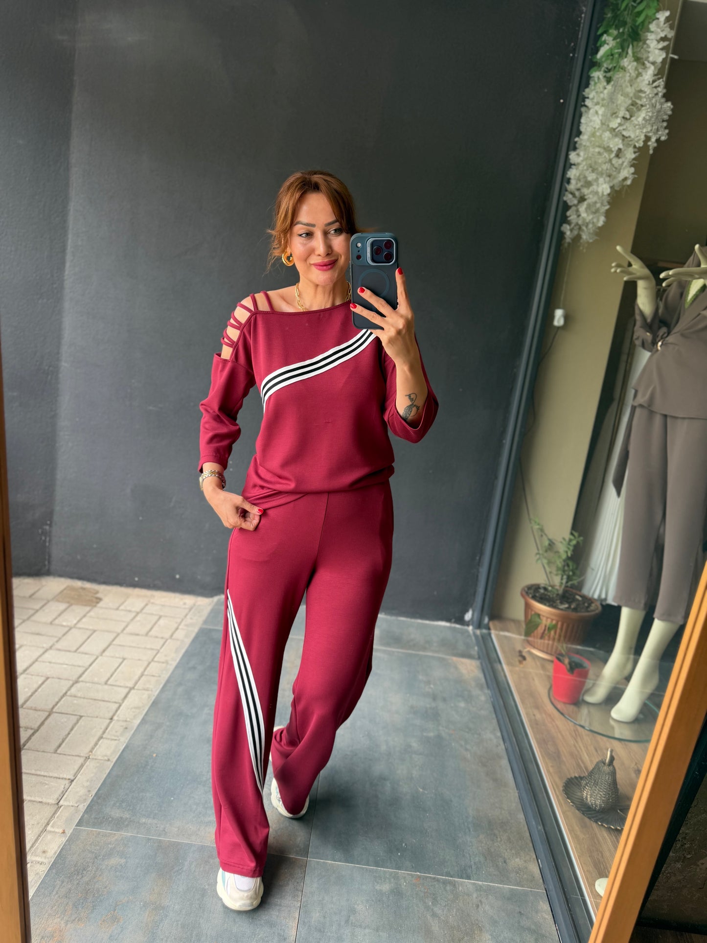 Tek Omuz İpli Modal Spor Takım Bordo