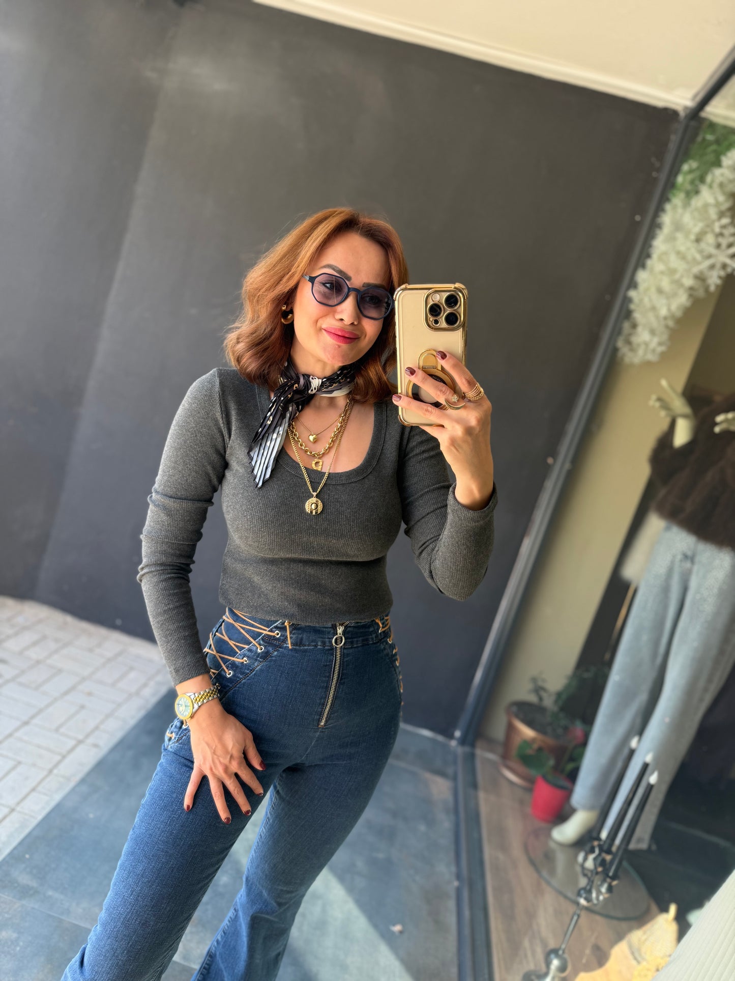 Hayko Gri Basic Bluz