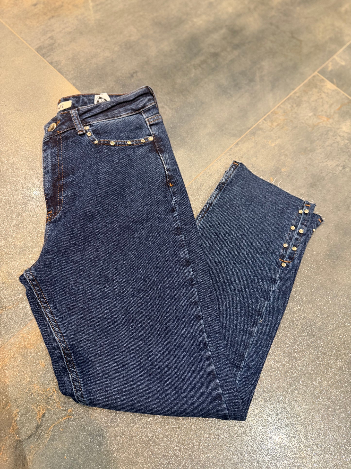 Xlove Mavi Tek Taş İşleme Jean