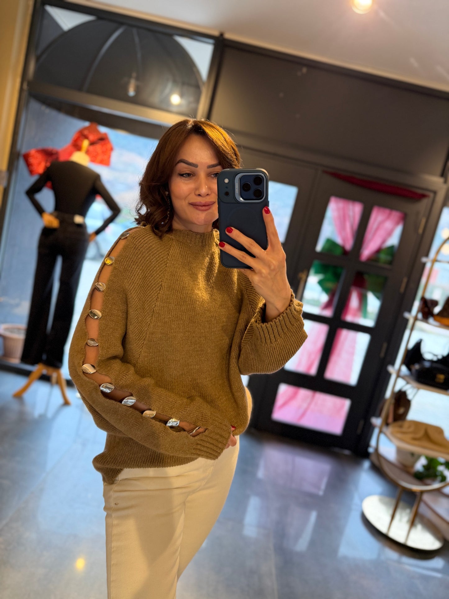 Beky Camel Kaşmir Droplu Kazak