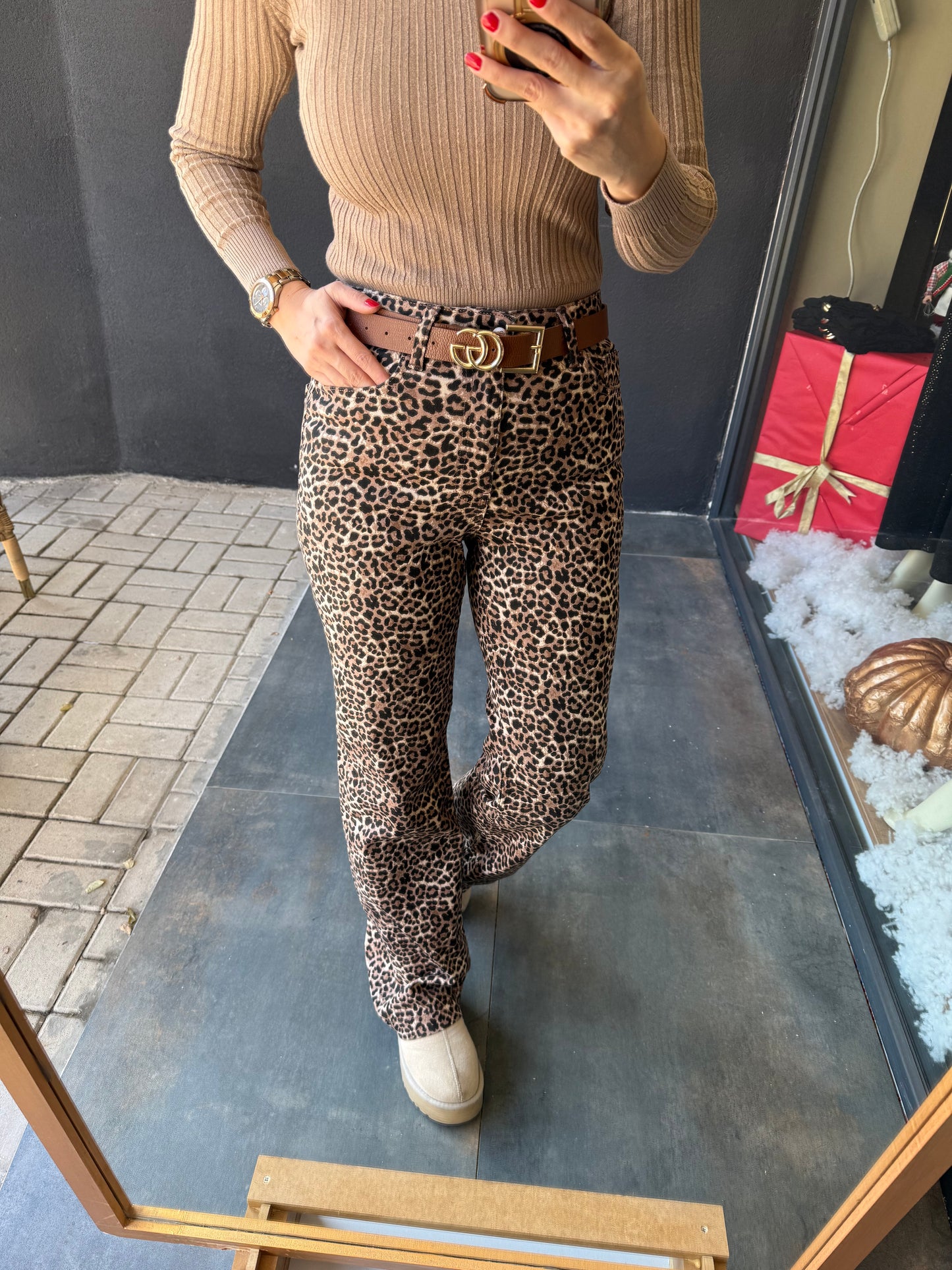 Xlove Leopar Jean Pantolon