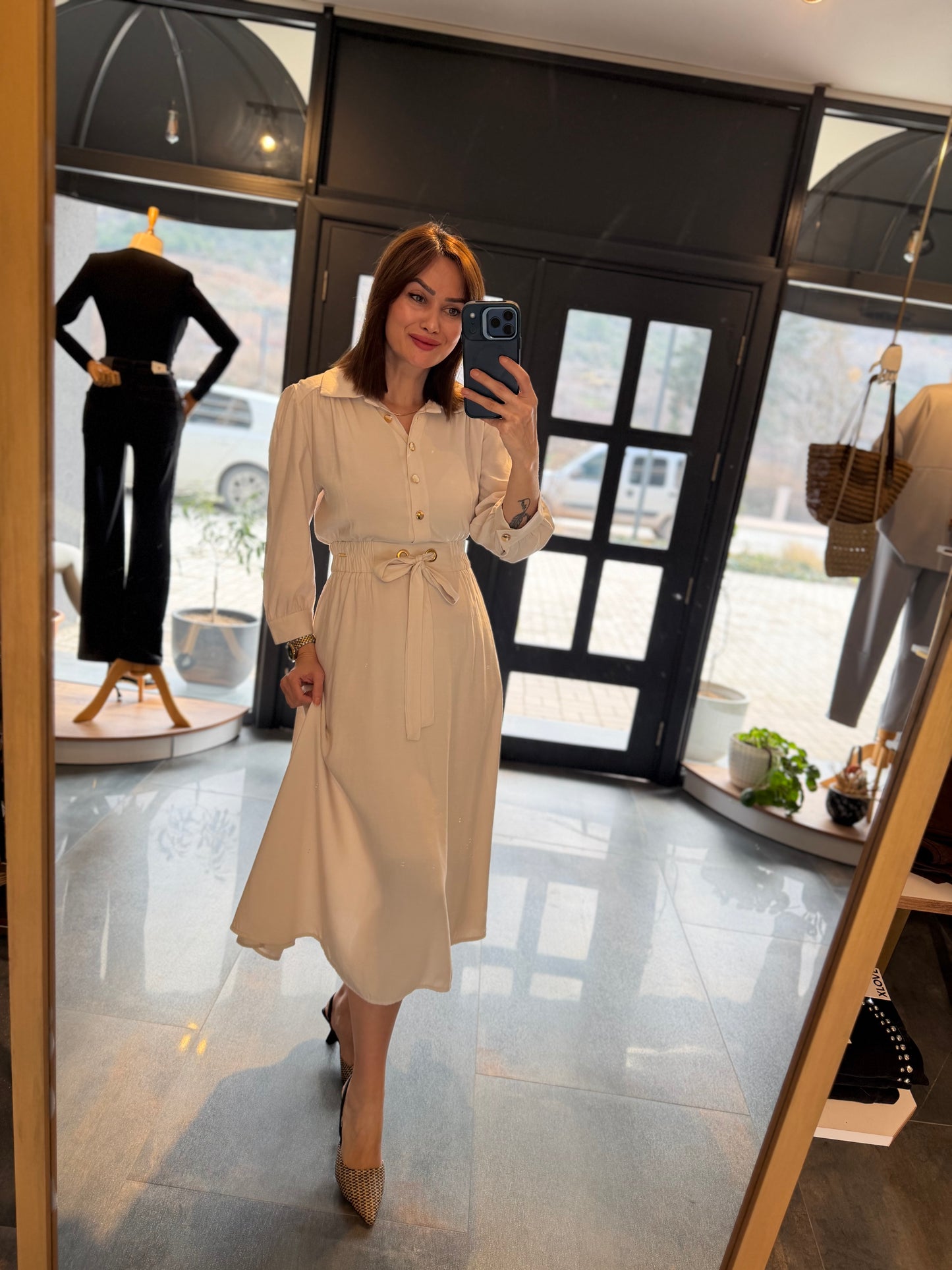 Farko Pamuklu Midi Boy Elbise