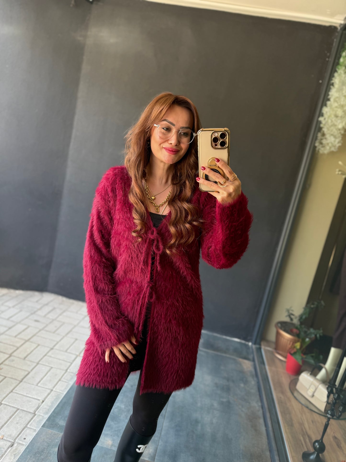 Wouy Bordo Yumoş Hırka