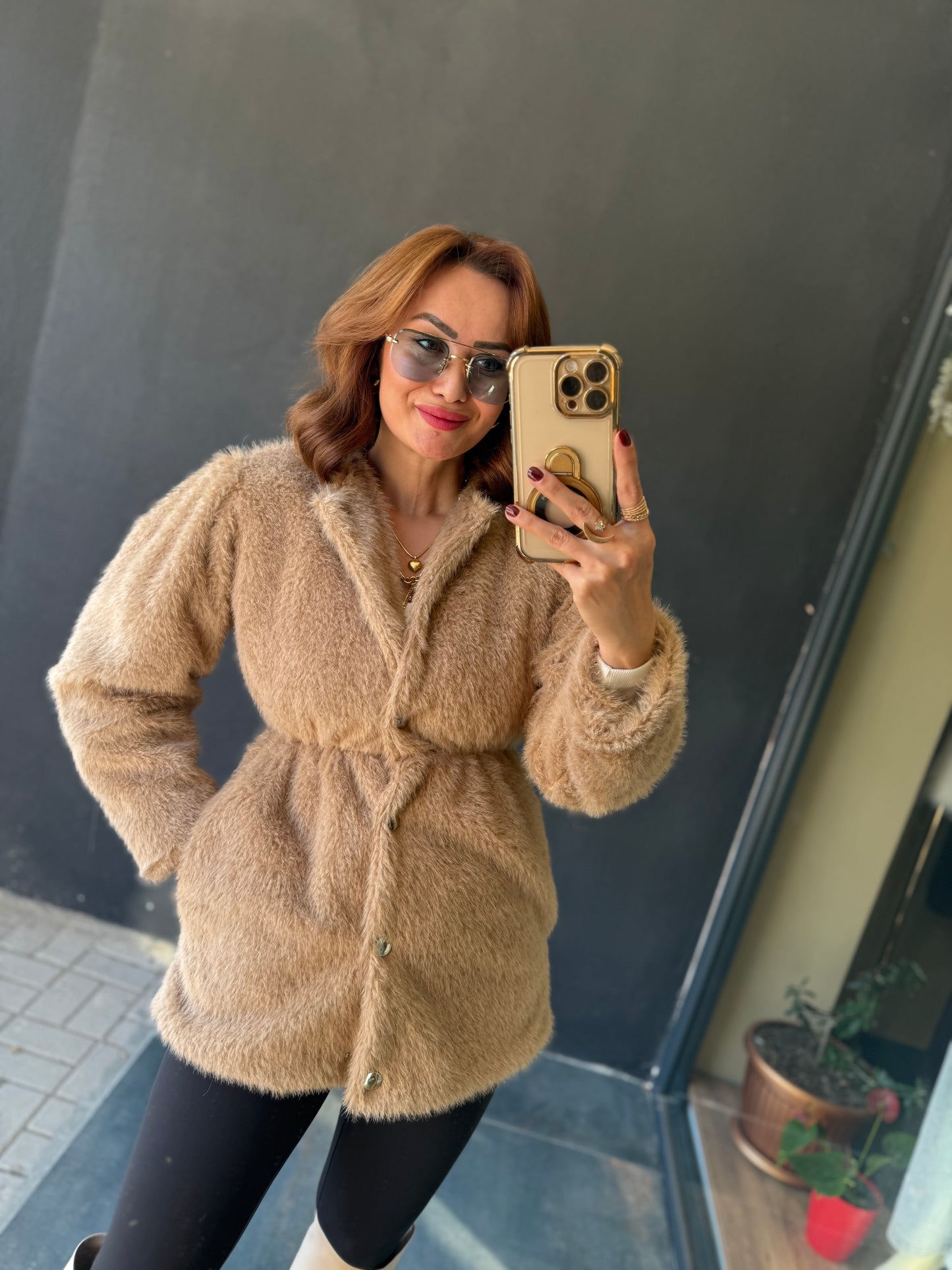 Paris Bej Premium Kürk