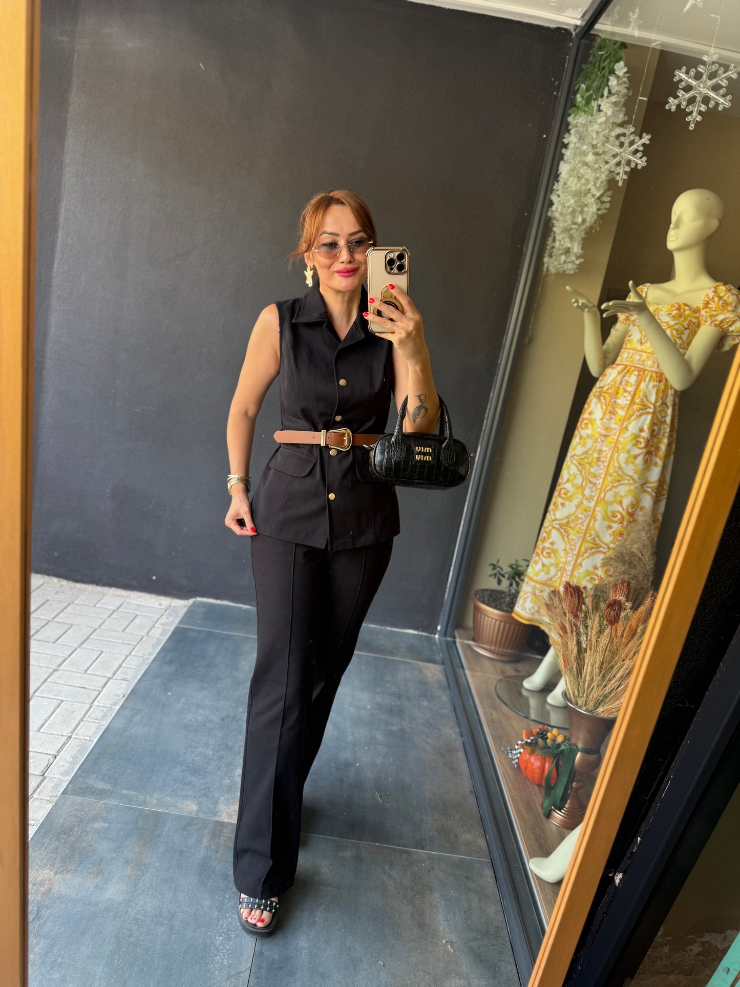 Hıty Siyah Jean Yelekli Takım