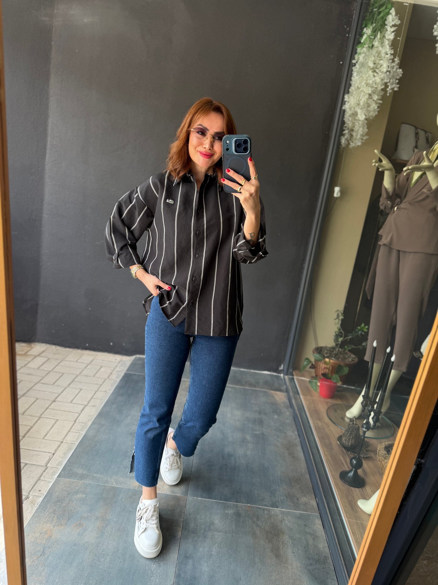 Tiante Siyah Tensel Gömlek