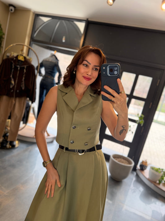 Parasidas Yeşil Etek & Yelek Takım