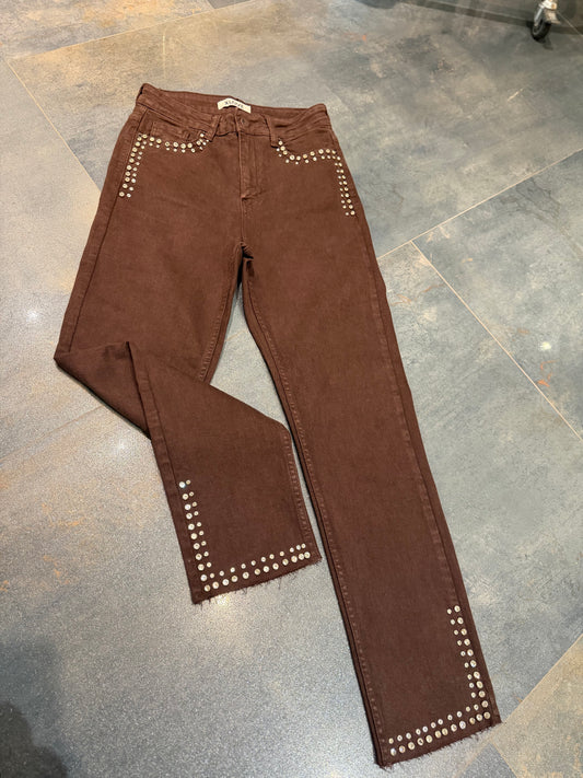 Xlove Kahve Çift Taş Jean