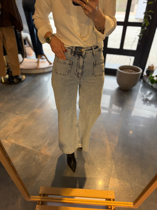 Xlove Buz Mavi Midi Boy Jean