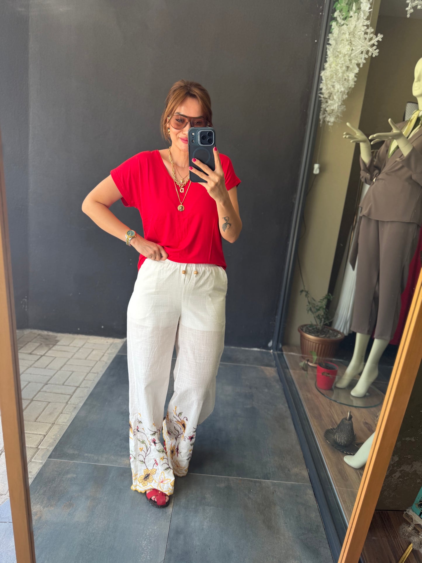 Nakış İşleme Pantolon & T-Shirt Takım