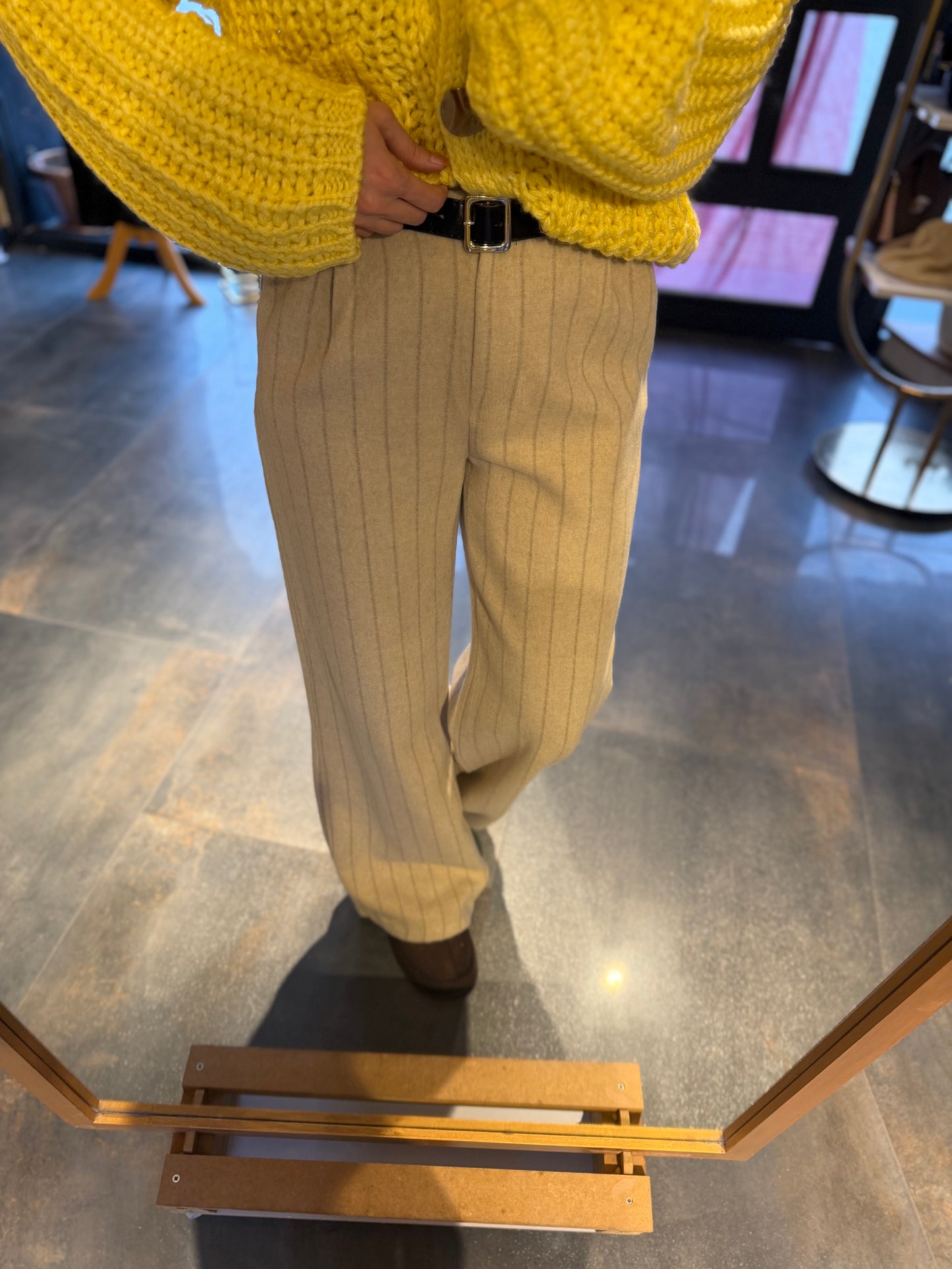 Elegance Bej Kaşe Pantolon