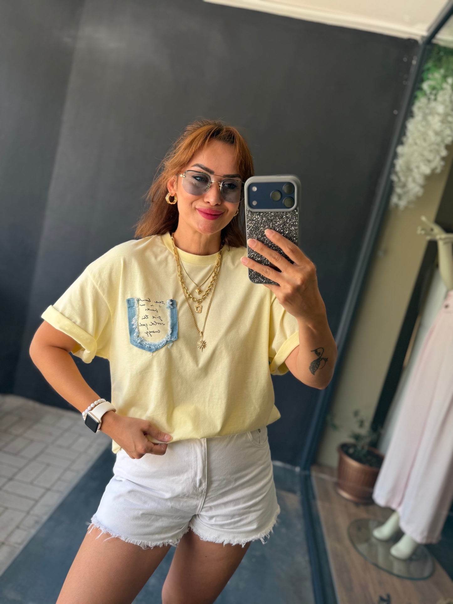 Solvane Sarı Cotton Tişört