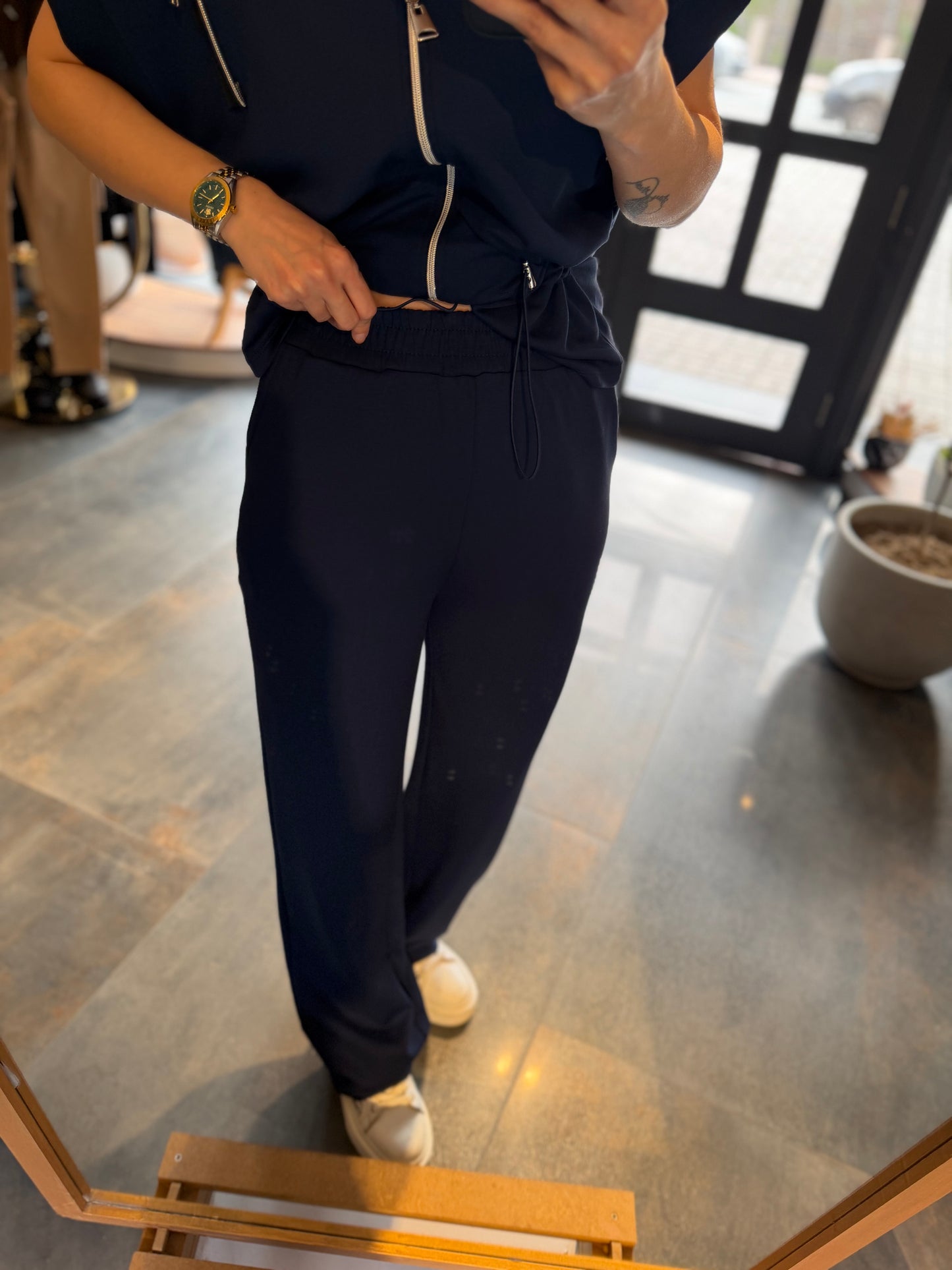 Lume Fermuar Detaylı Lacivert Modal Takım