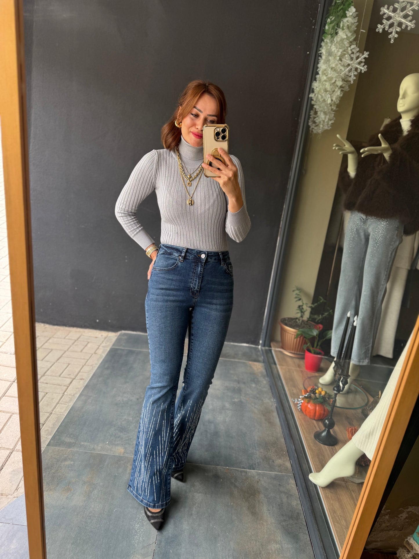 Xlove Paça Droplu Mavi İspanyol Jean