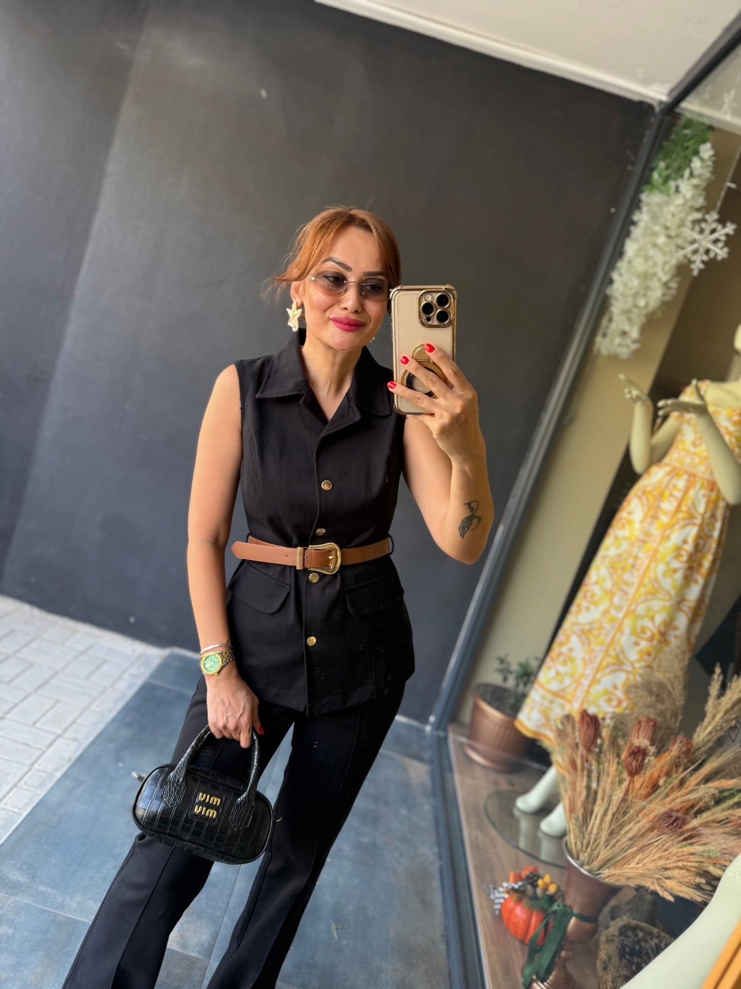 Hıty Siyah Jean Yelekli Takım