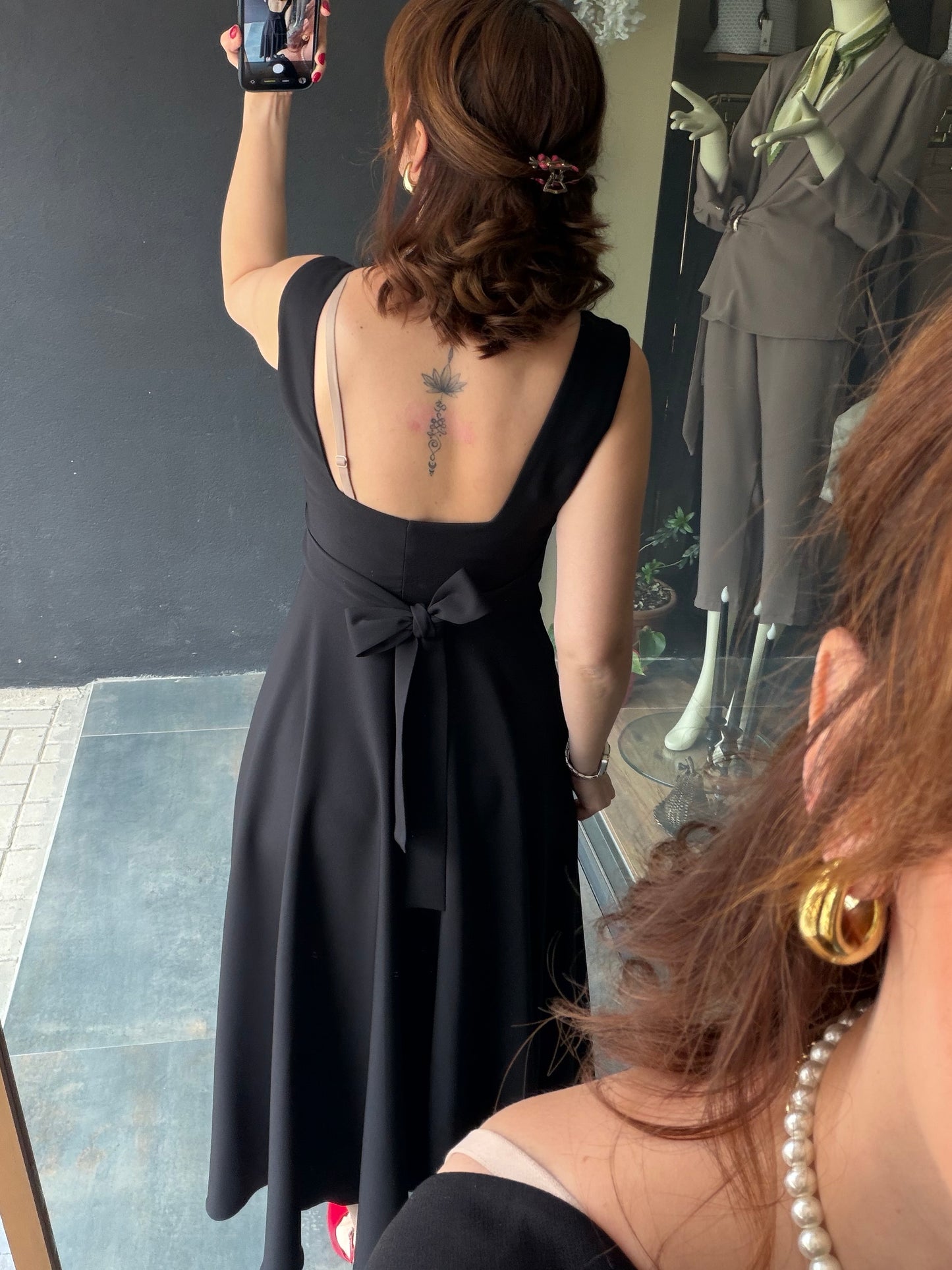 Mathilda Siyah Midi Elbise