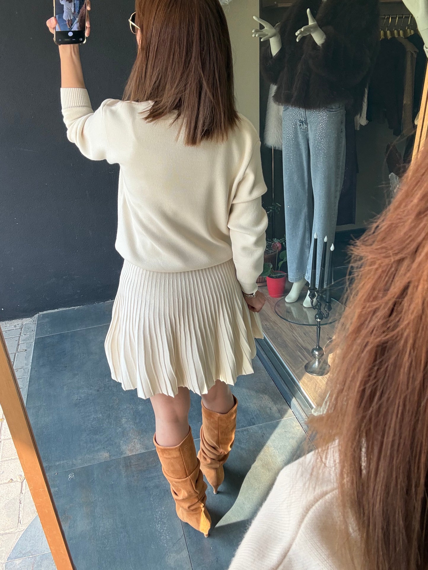 Noly Bej Etek & Hırka Triko Takım