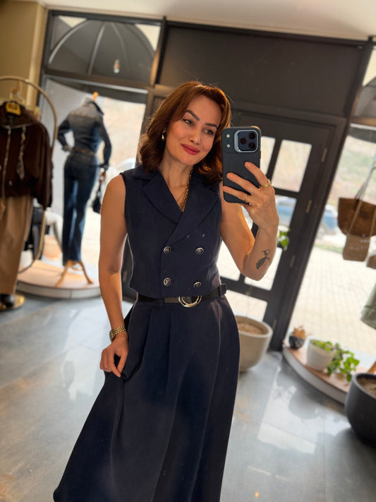 Parasidas Lacivert Etek & Yelek Takım