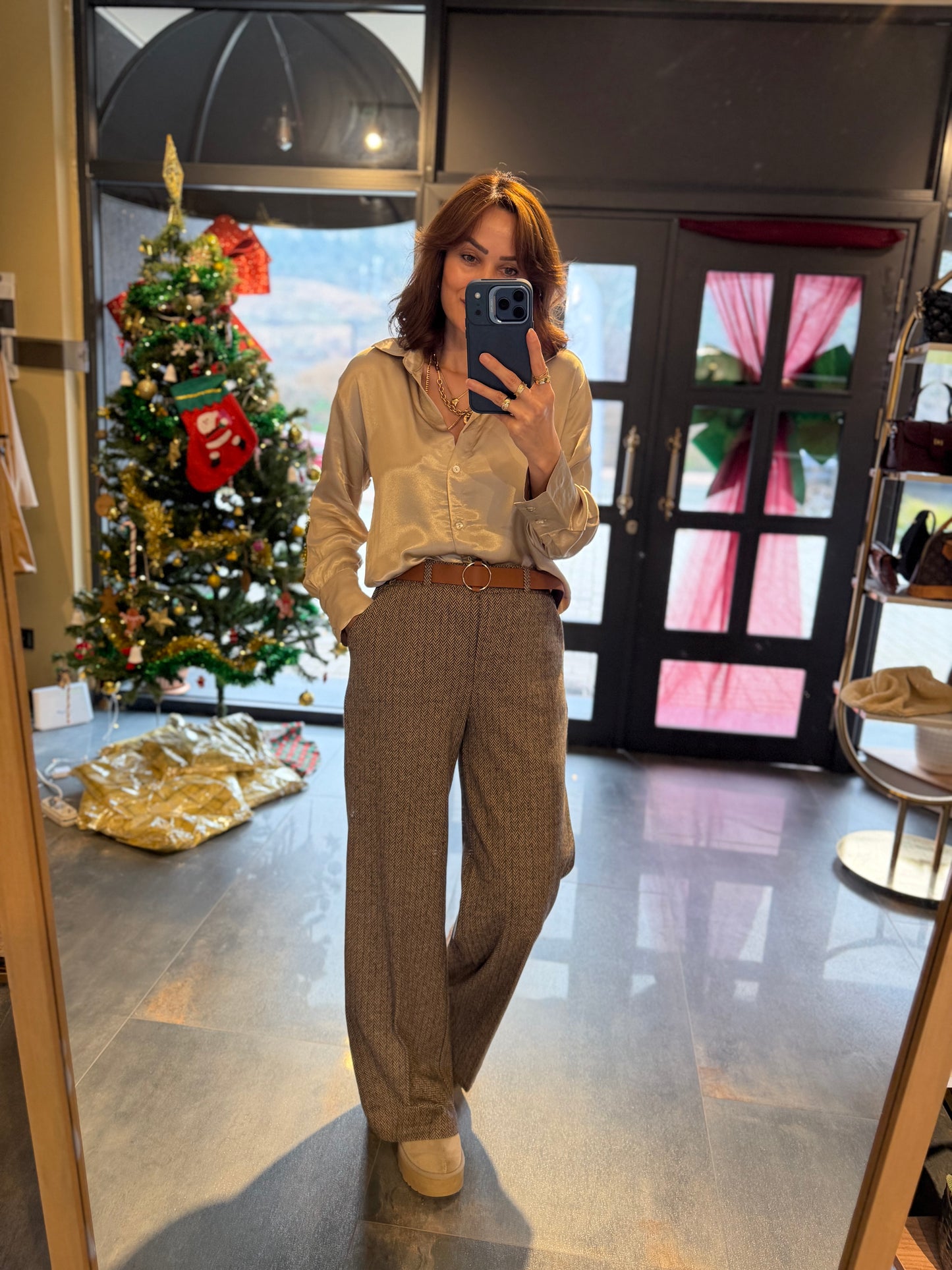 Carina Bej Kaşe Pantolon