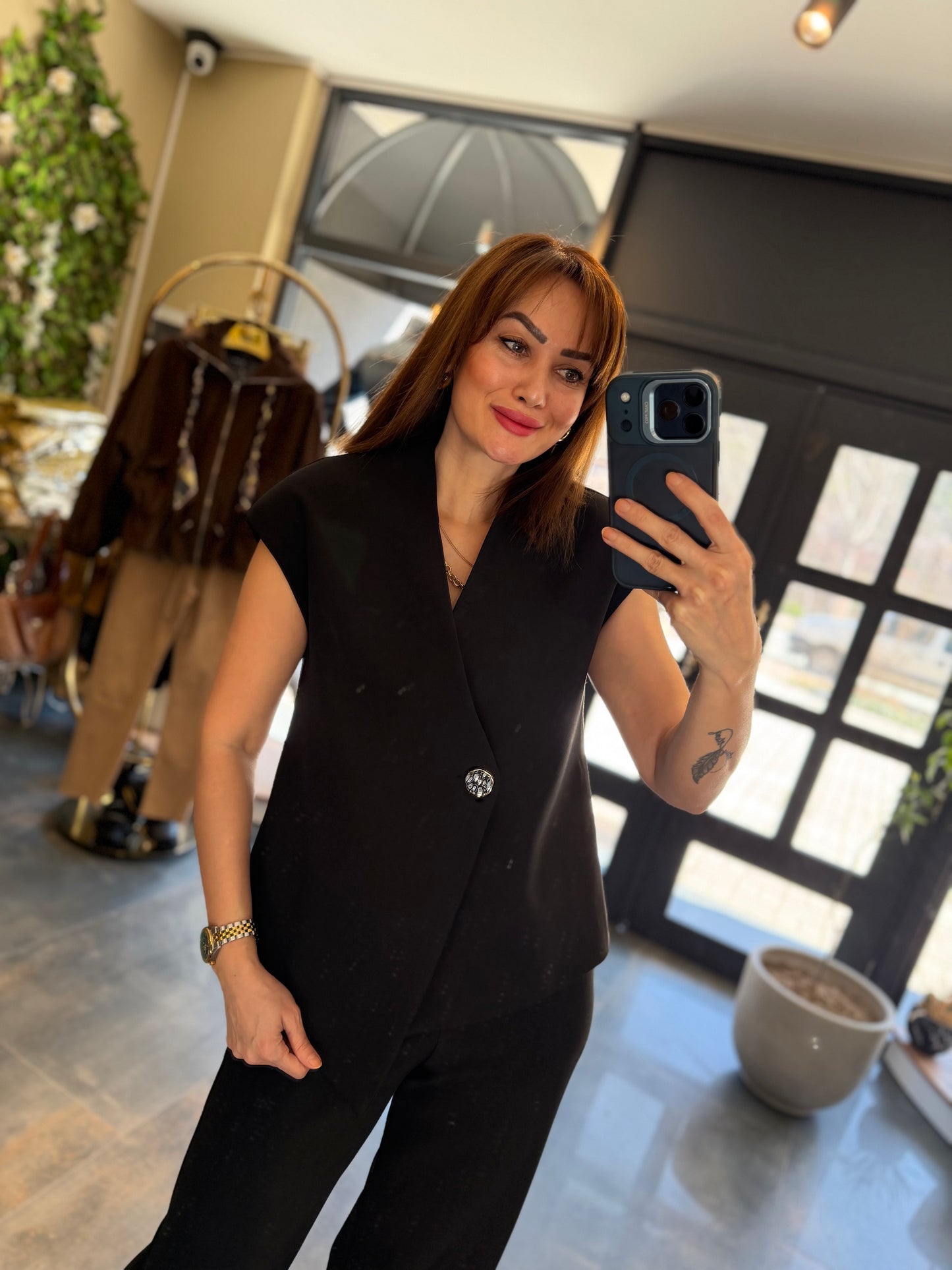 Miley Maskülen Siyah Krep Takım