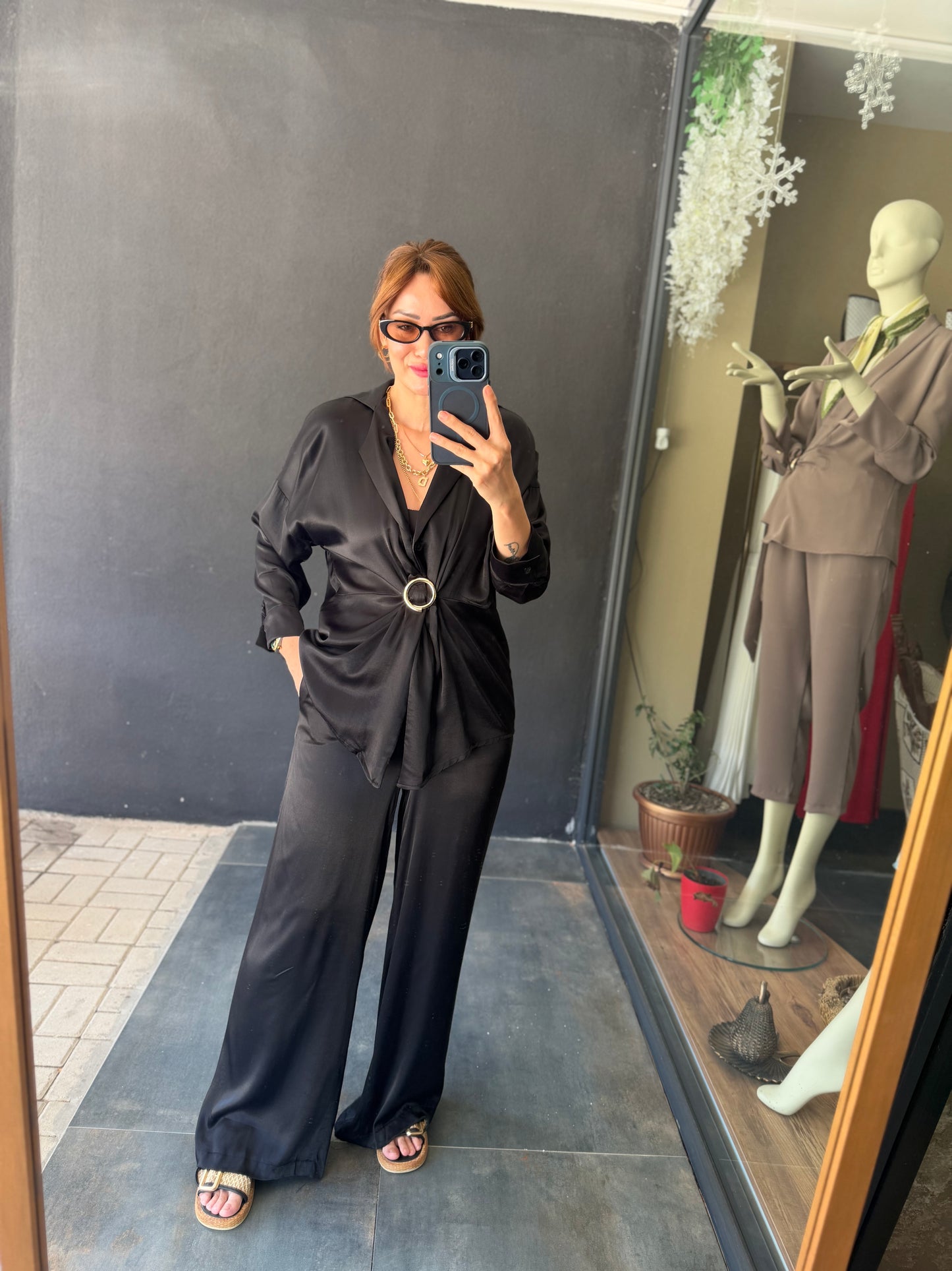 Siyah Saten Premium Takım