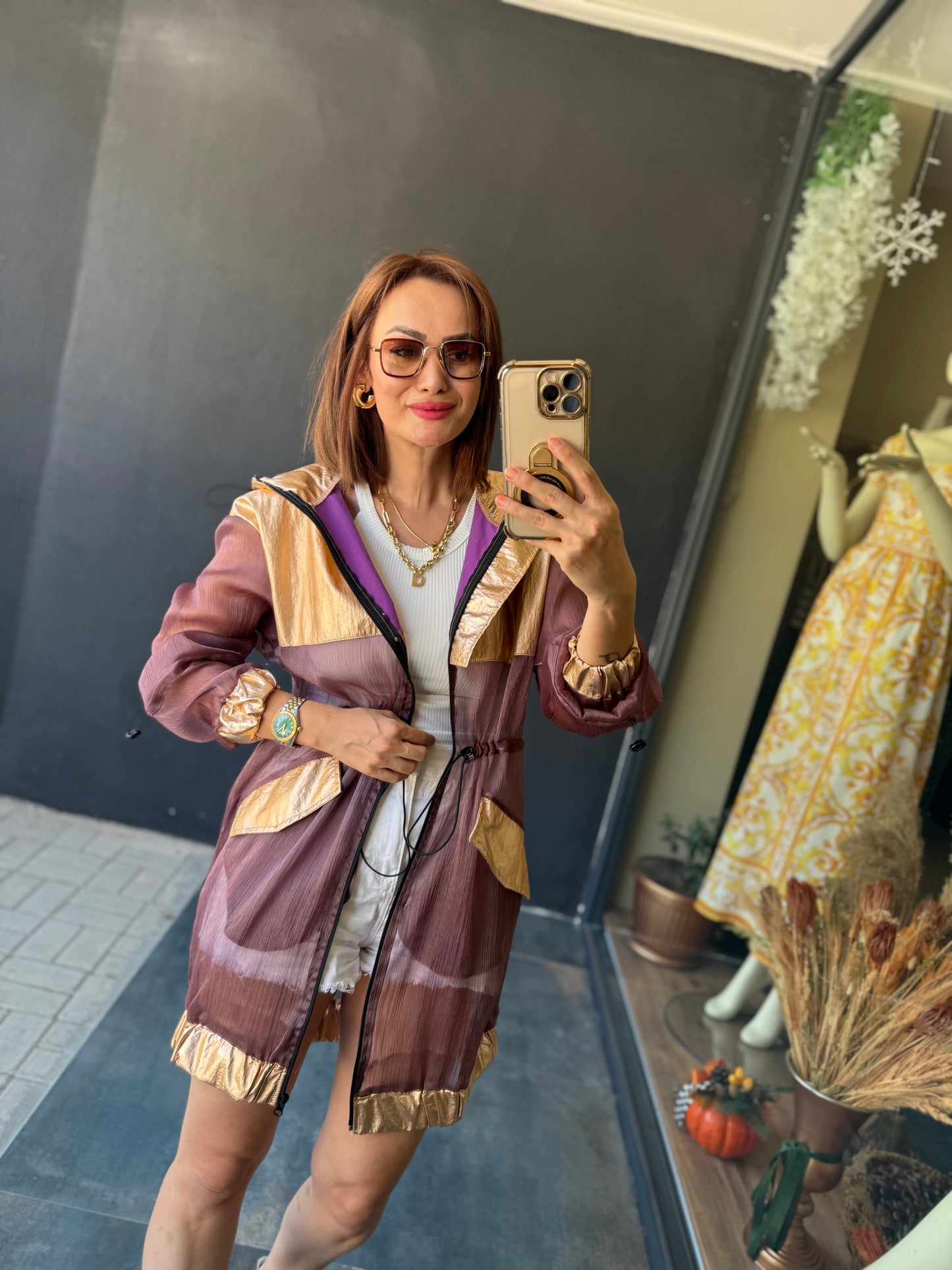 S.c.h Metalik Trenchcoat