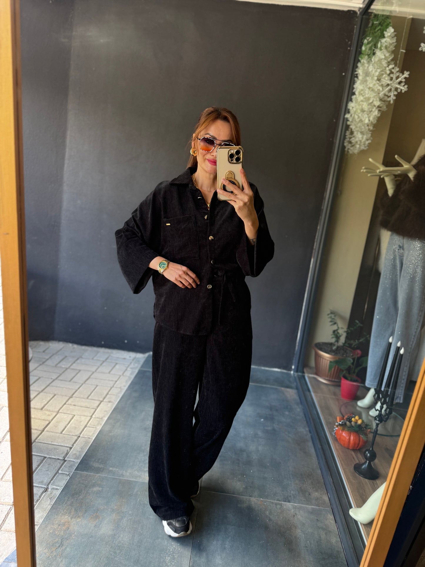 Doriko Siyah Kadife Takım