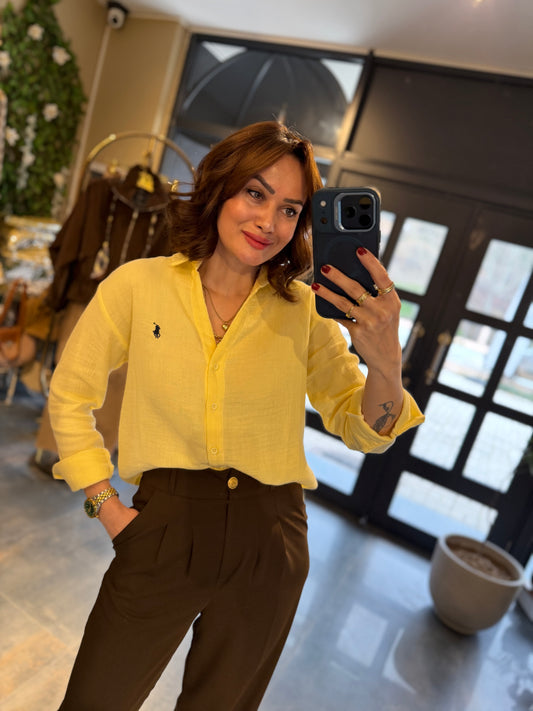 Rent Sarı Müslin Gömlek