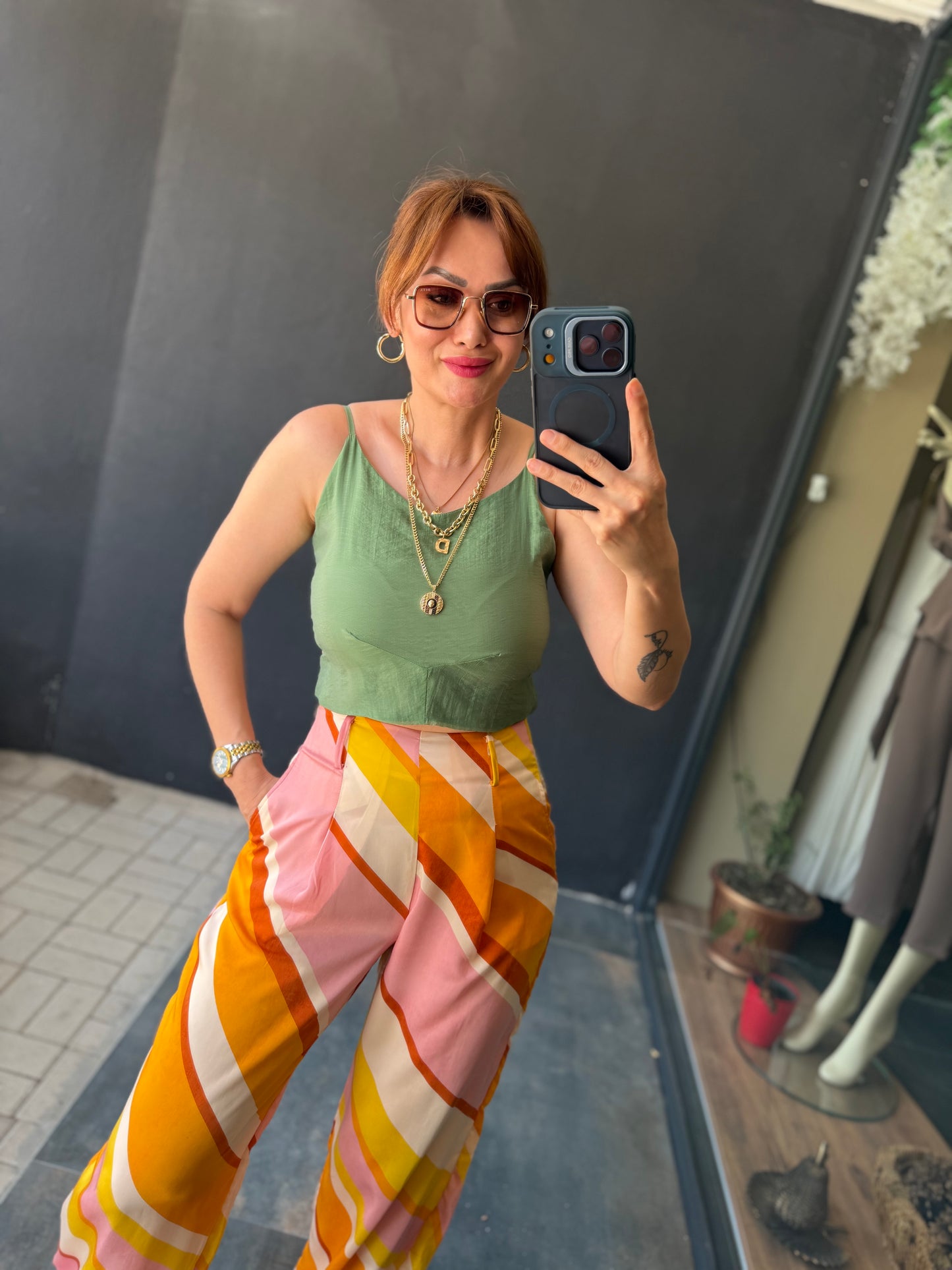 Gökkuşağı Palazzo Pantolon & Bluz Kombin