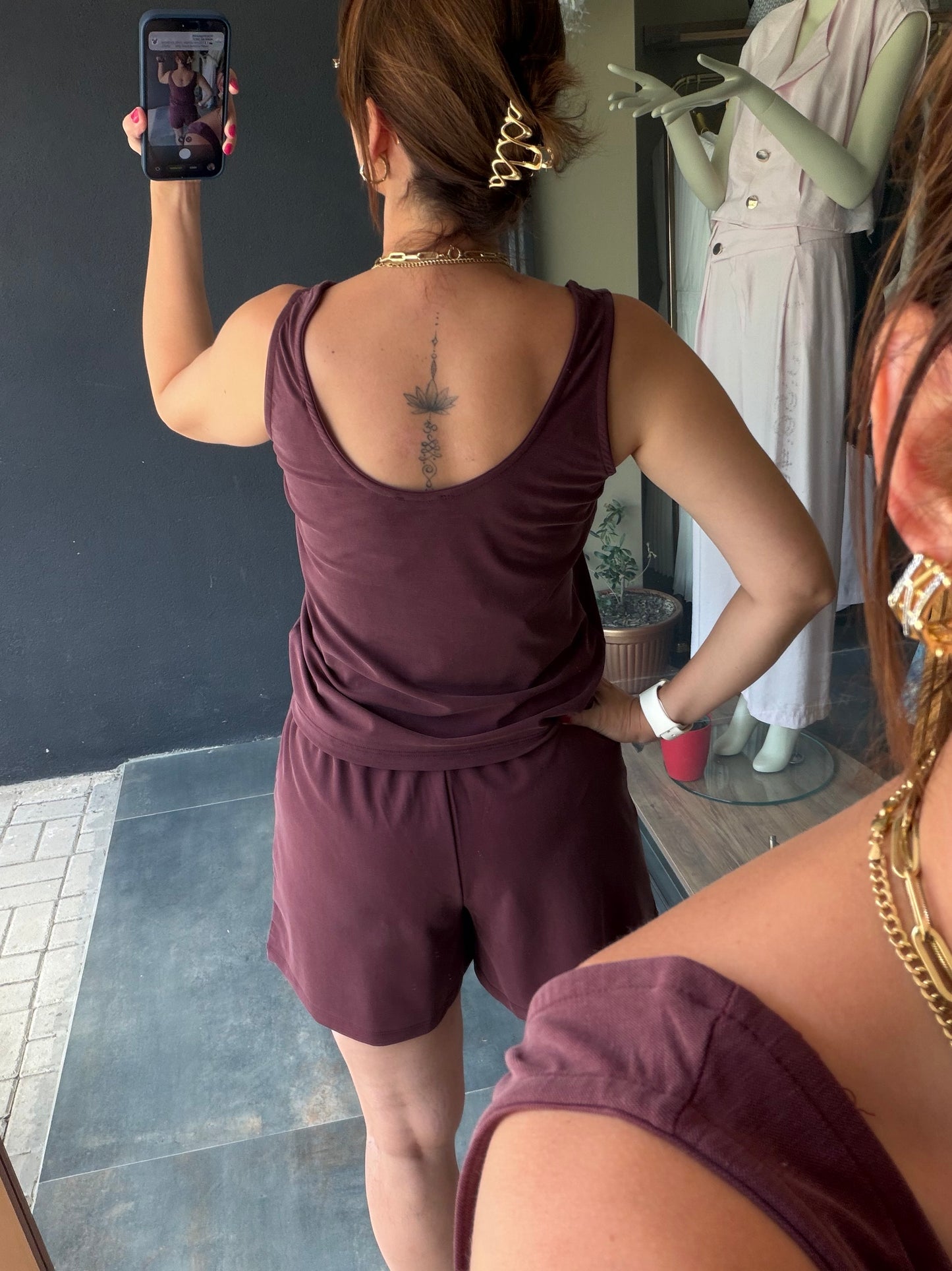 Bordo Aura Modal Şort Takım