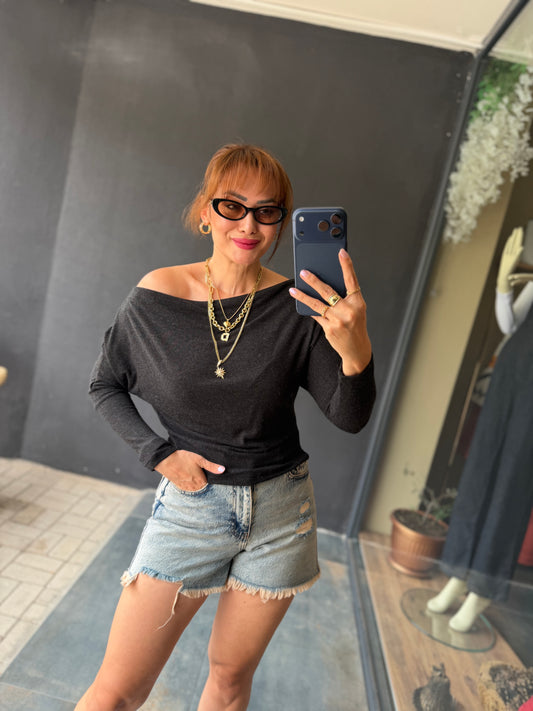 Secret Antrasit Yumoş Bluz