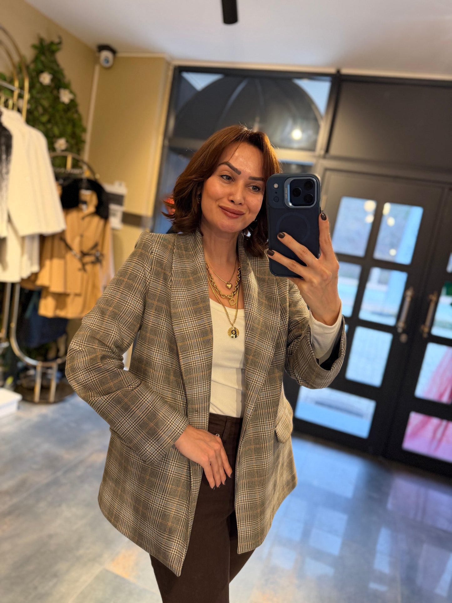 Mavyo Kareli Blazer Ceket