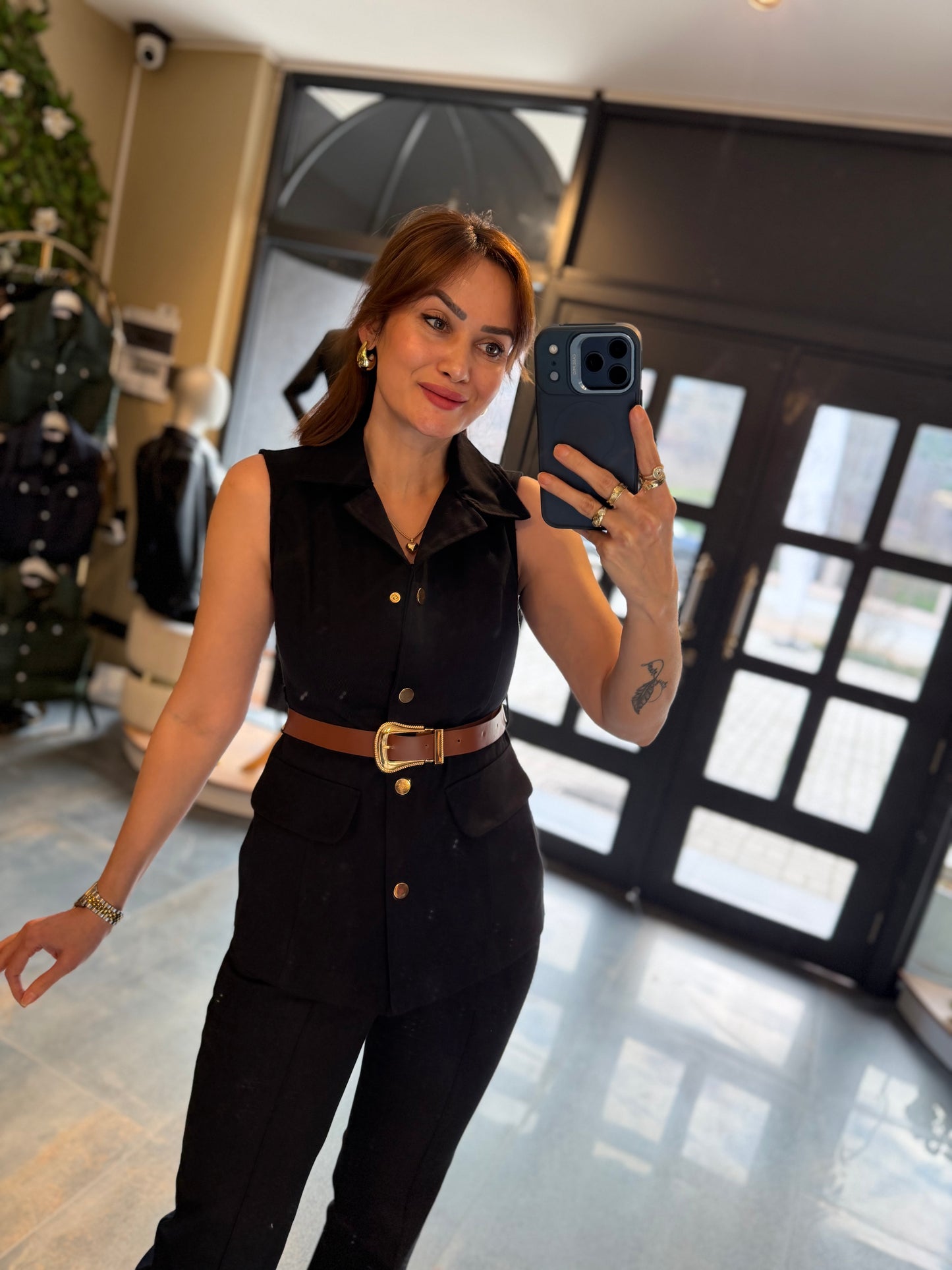 Newstar 4 Siyah Jean Yelekli Takım