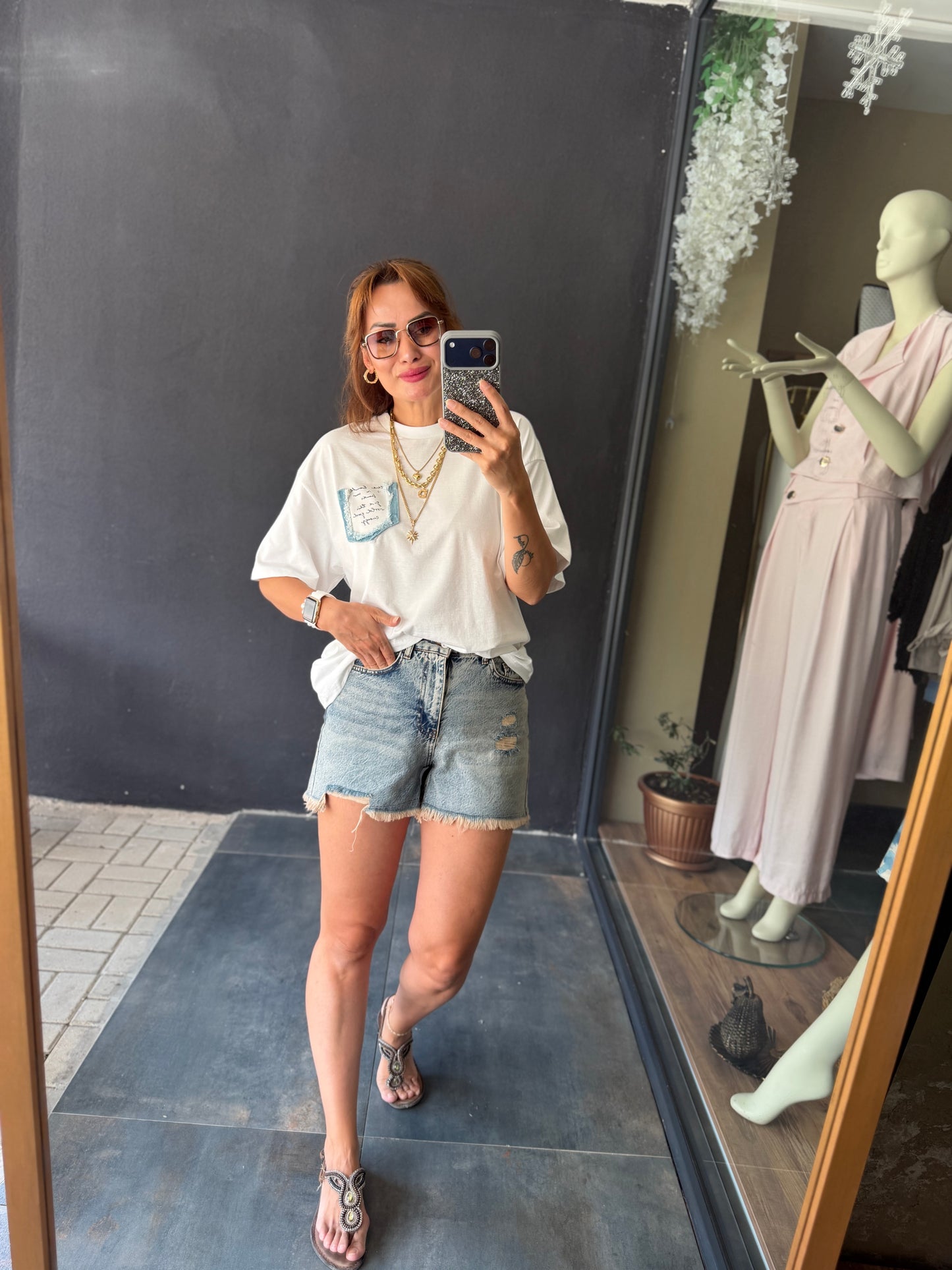 Solvane Beyaz Cotton T-Shirt
