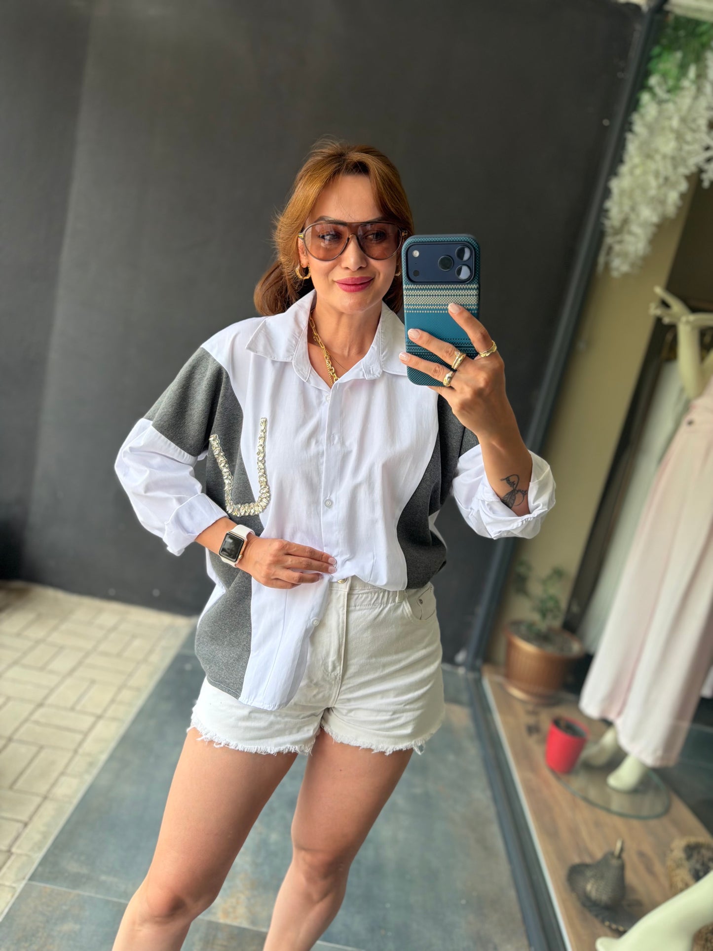 Pearl Pocket Beyaz Gömlek ✨