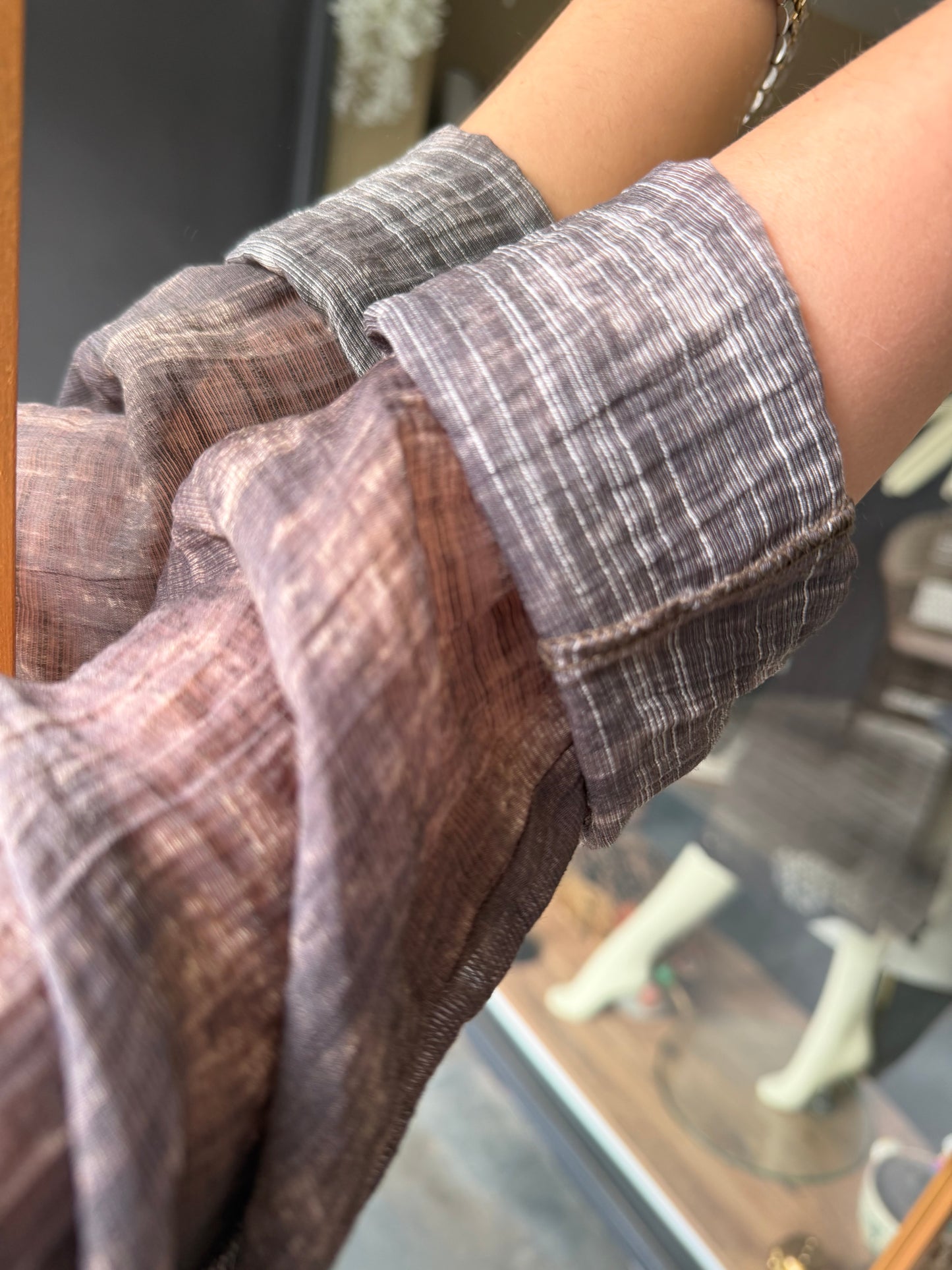 Vilen Kahve Transparan Gömlek