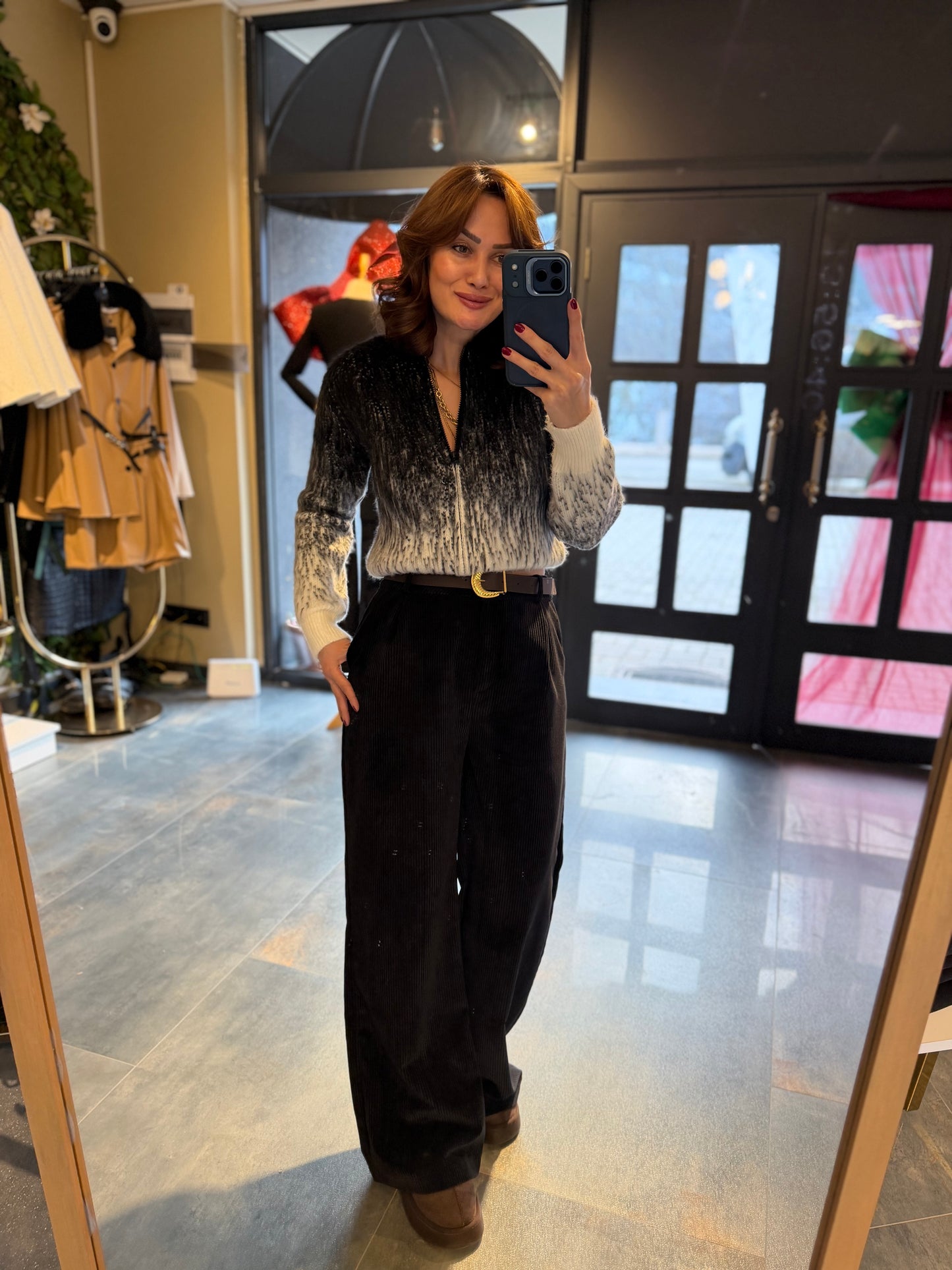 Bali Fermuar Detaylı Kaşmir Hırka