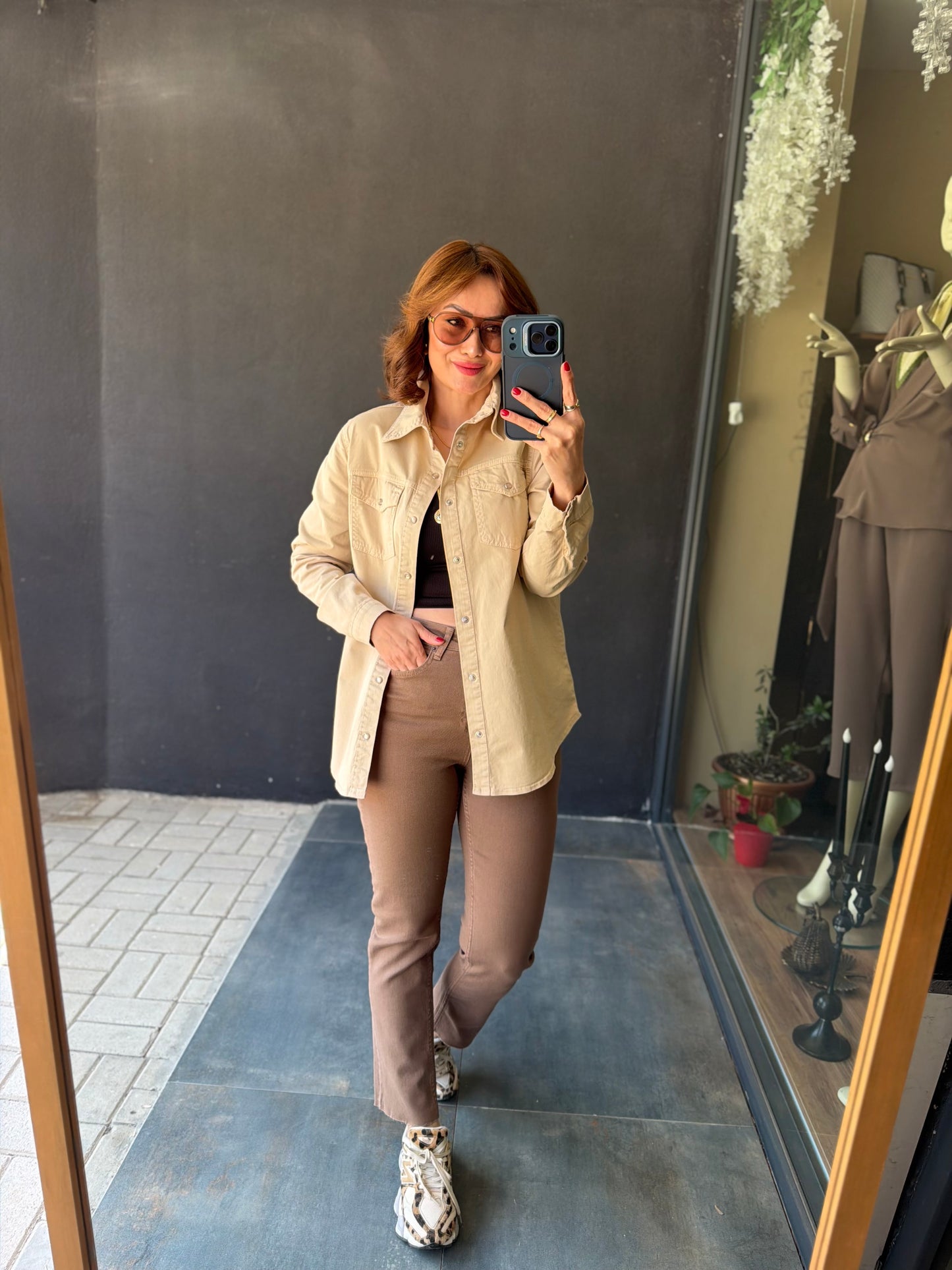 Melany Bej Jean Gömlek