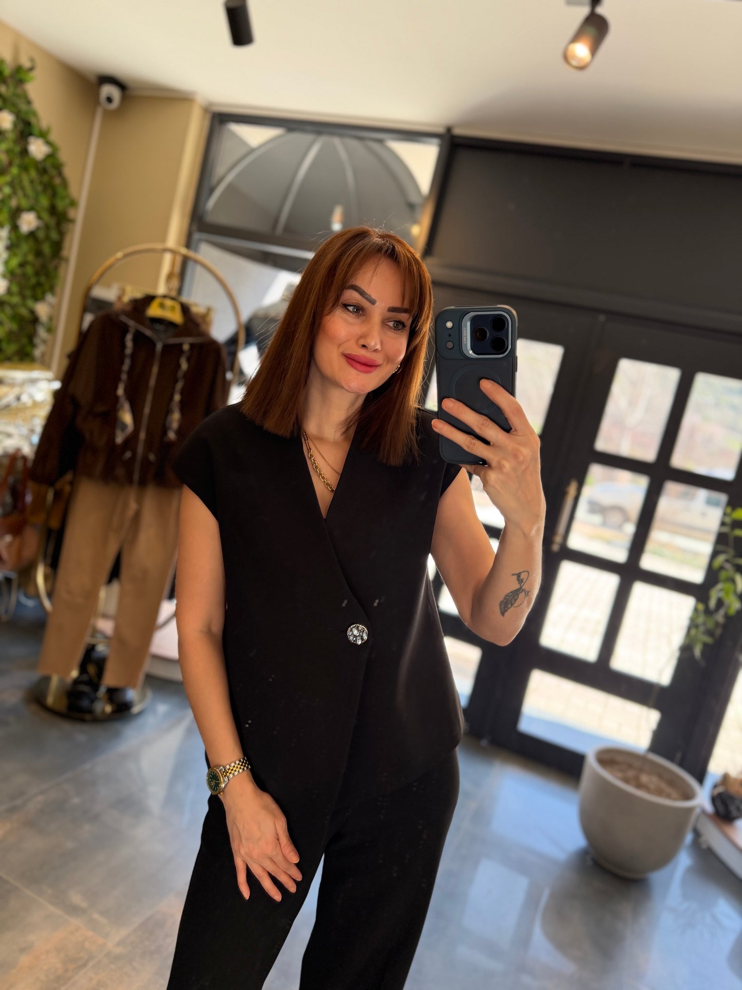 Miley Maskülen Siyah Krep Takım