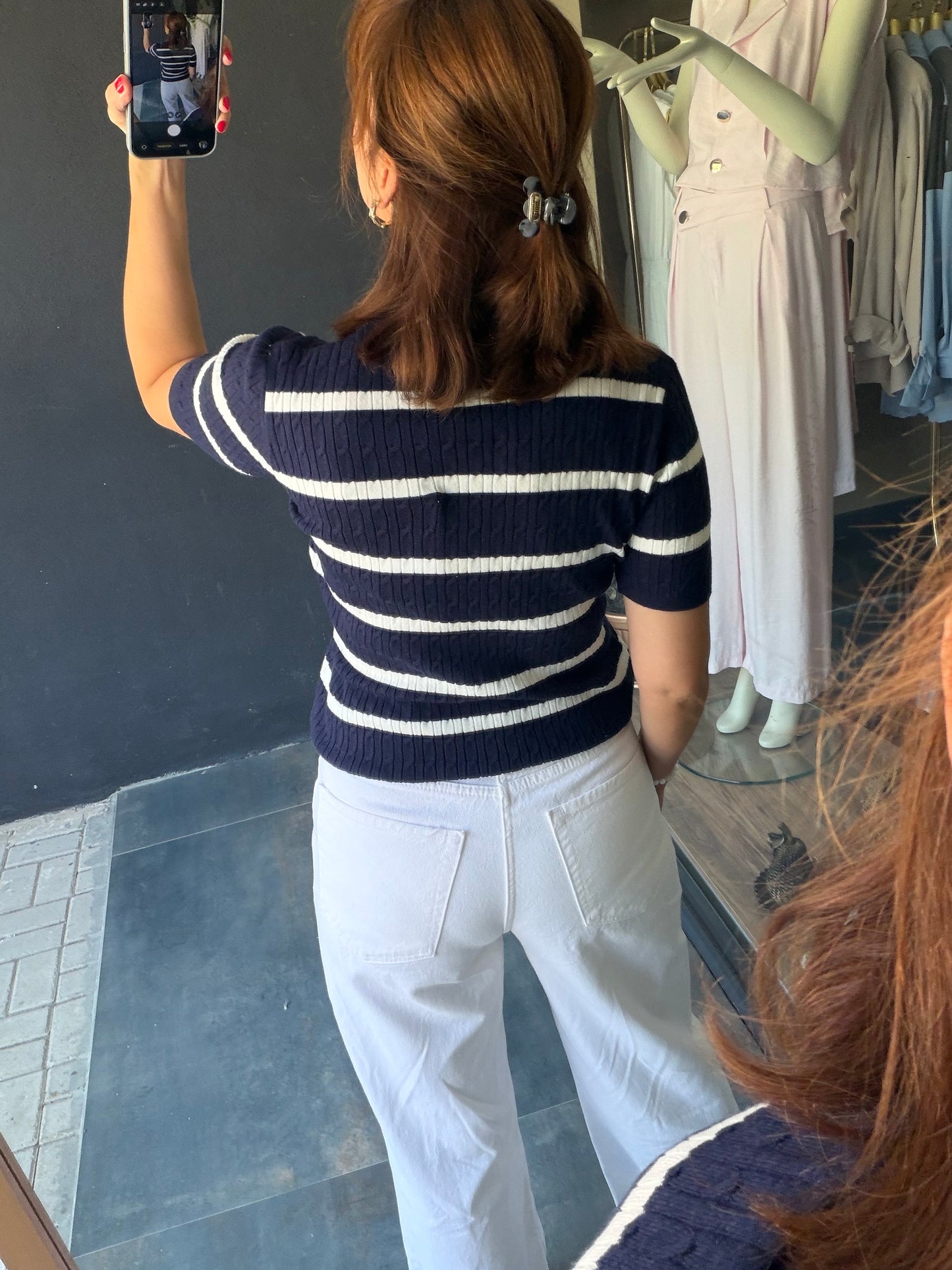 Seyven Beyaz Çizgili Elit Merserize
