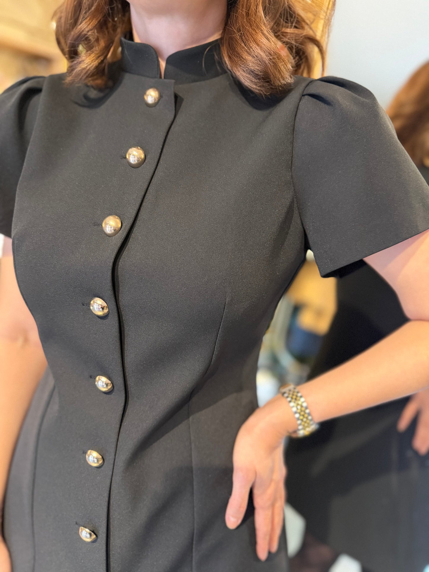 Mosss Siyah / Gold Düğmeli Elbise