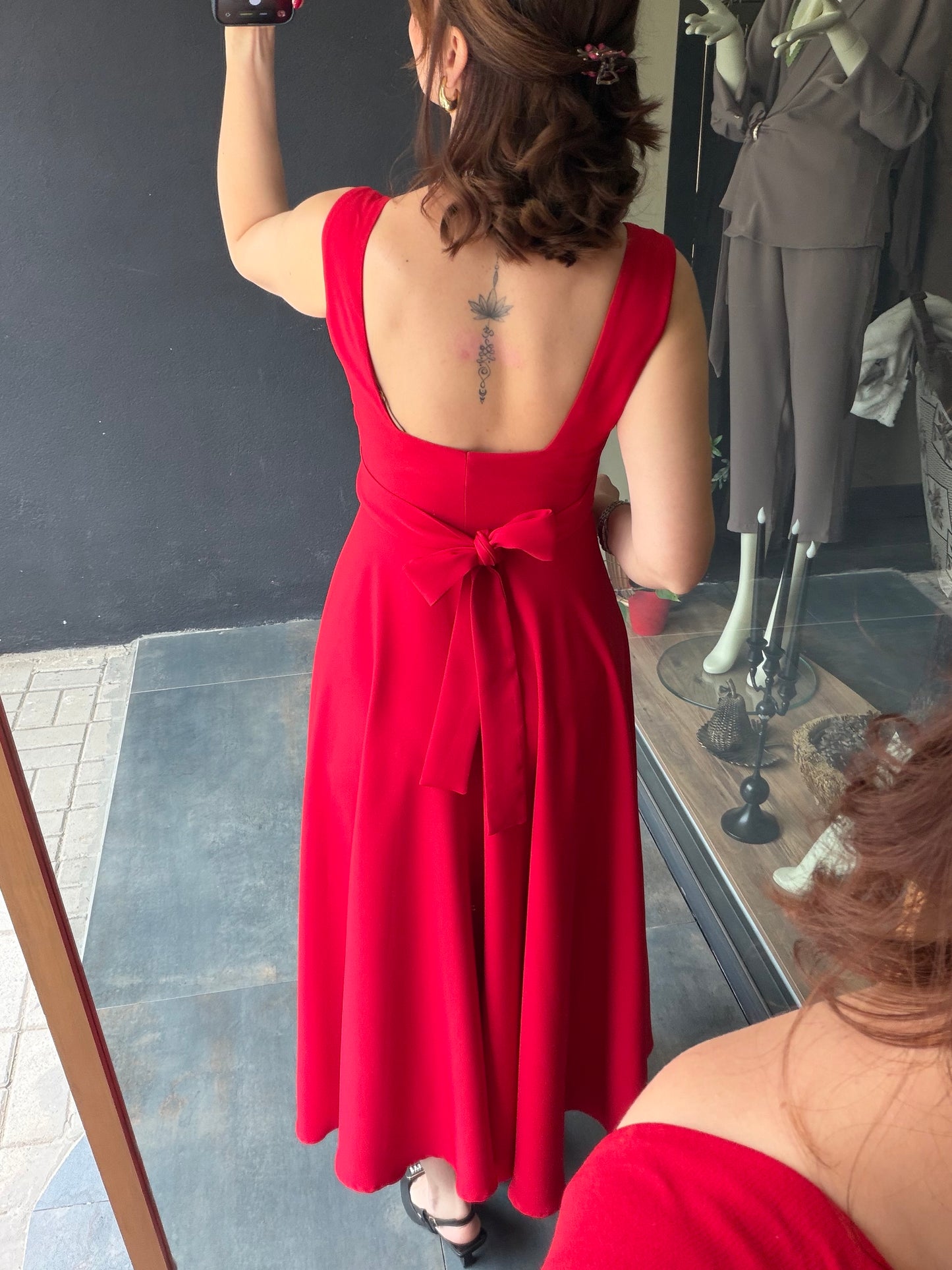 Mathilda Kırmızı Midi Elbise