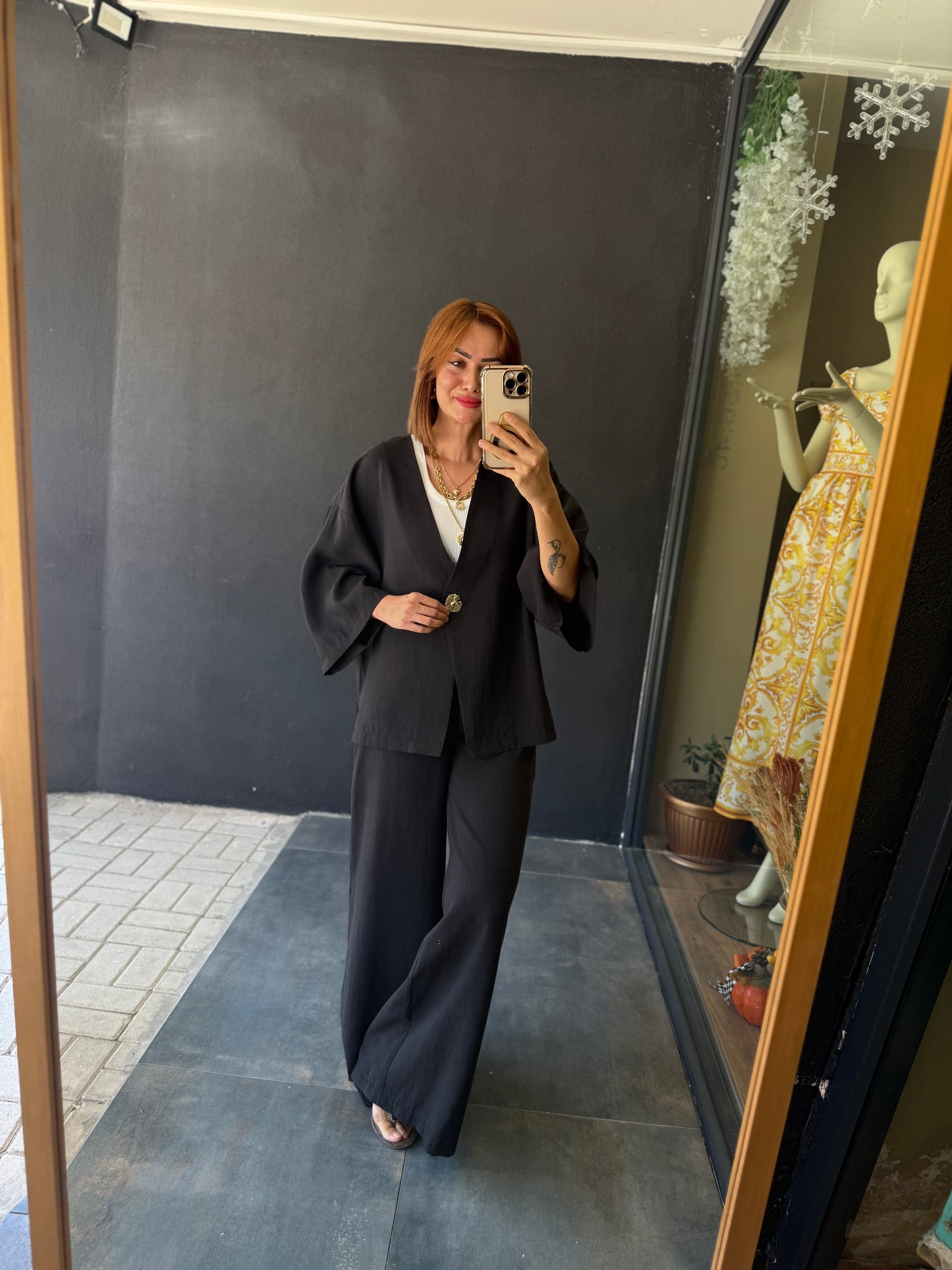 Ozyi Siyah Tensel Takım