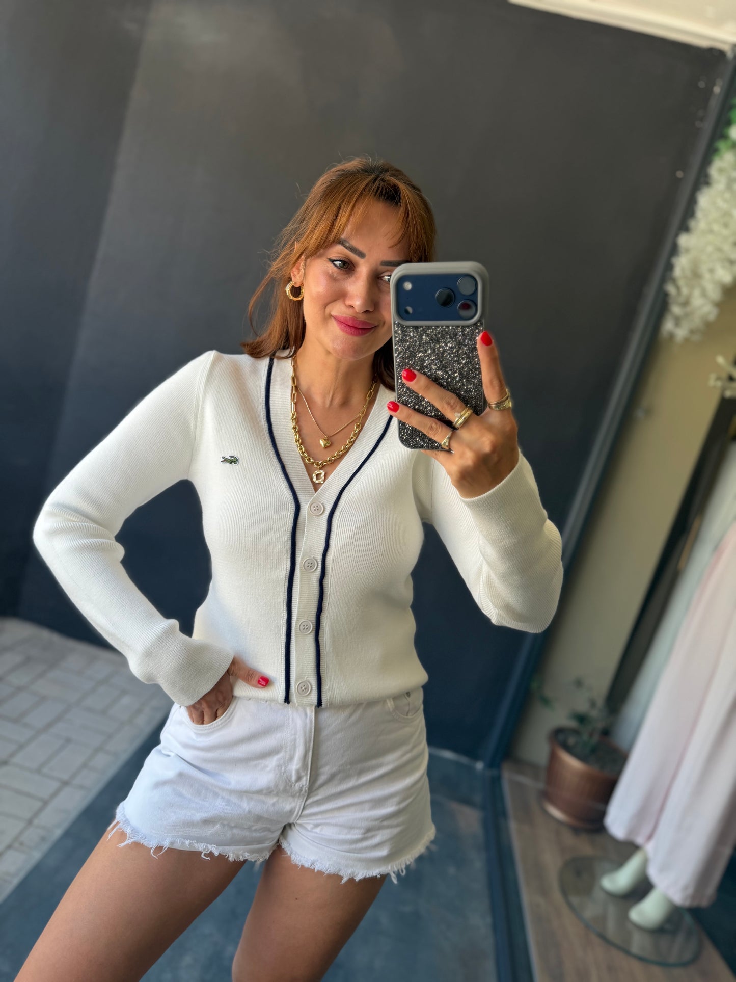 Avenza Beyaz Triko Hırka