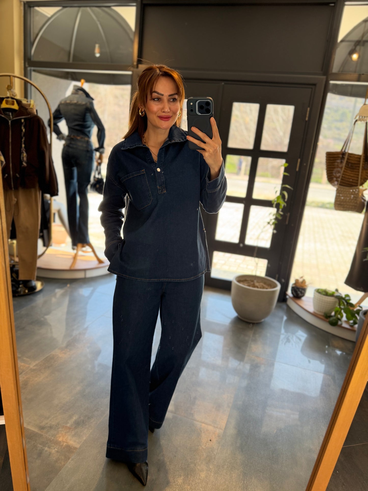 Aleya Jean Gömlek & Pantolon Takım